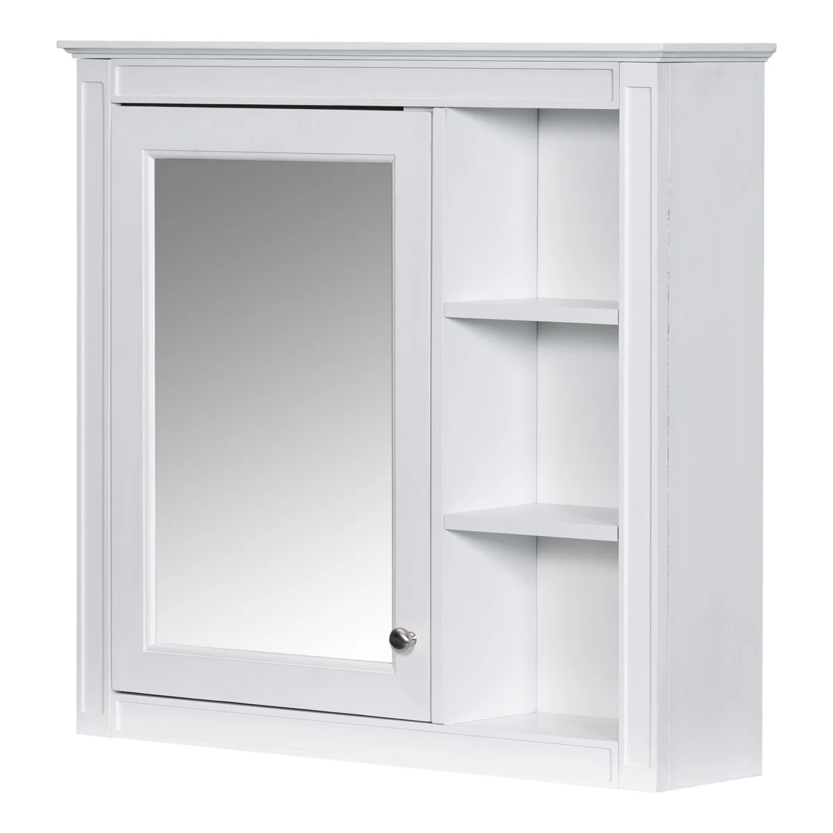 30'' x 28'' Wall Mounted Bathroom Storage Cabinet, Modern Bathroom Wall Cabinet with Mirror,Mirror Cabinet with 3 Open Shelves