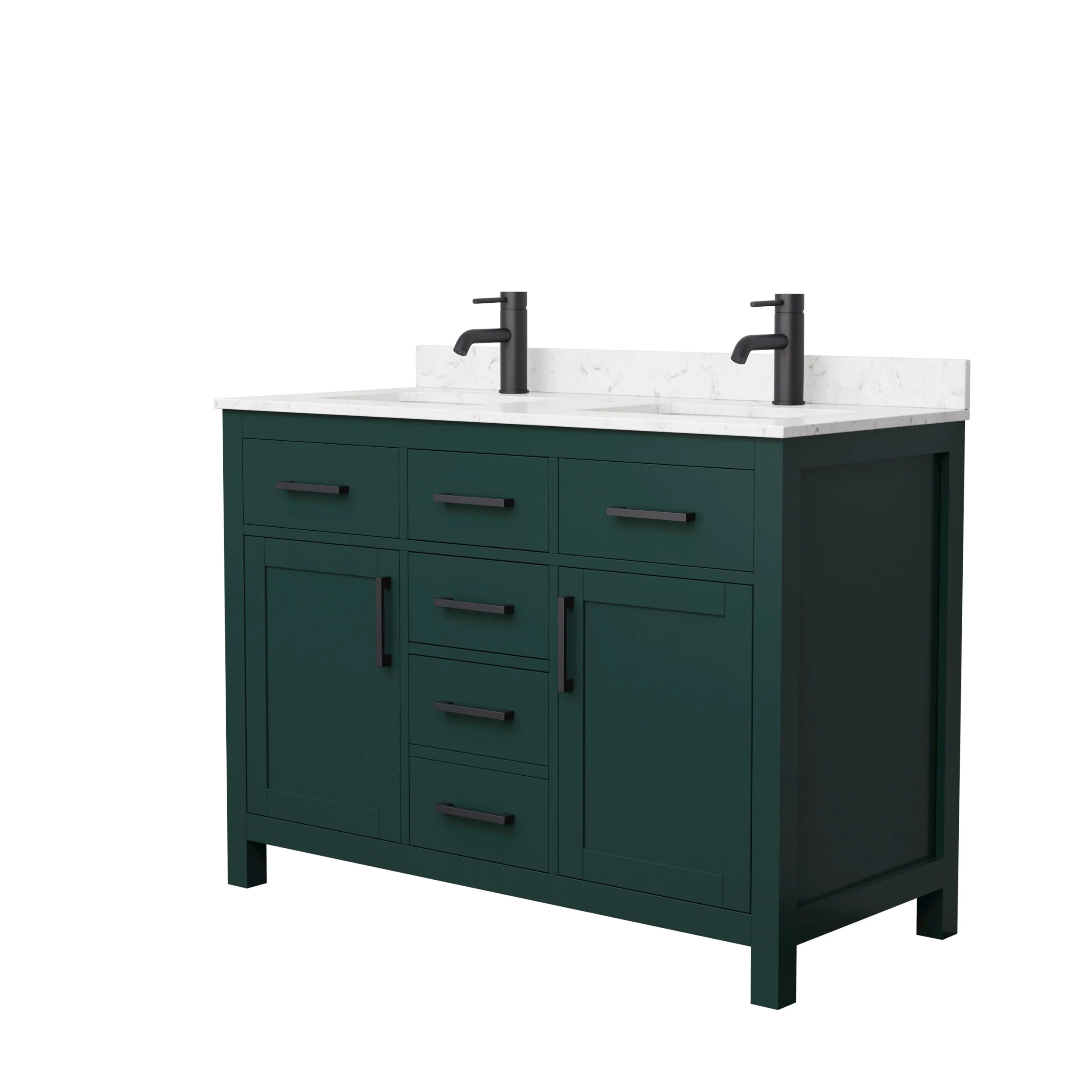 Beckett 48 Inch Double Vanity, Cultured Marble Top
