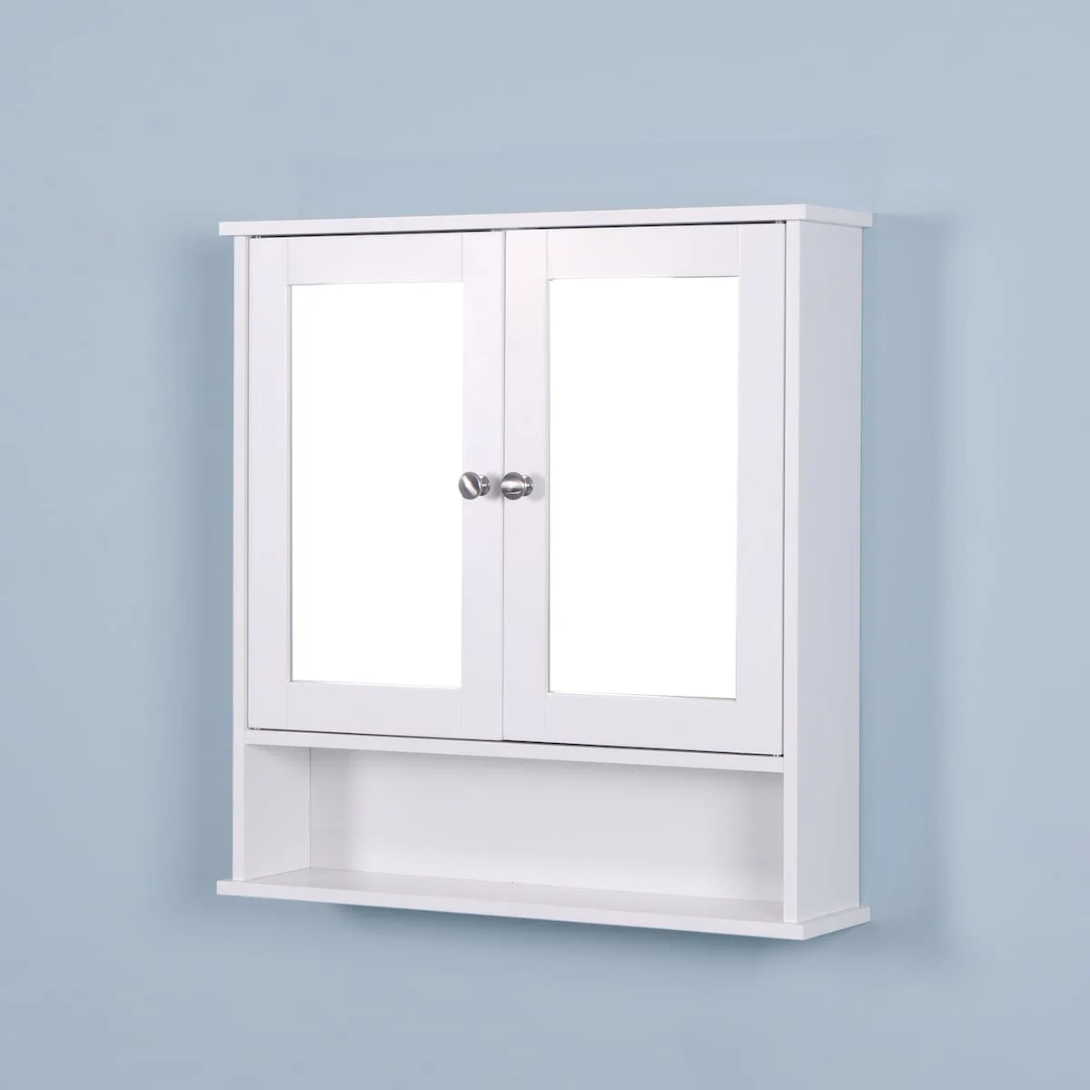 Wall Mounted Bathroom Cabinet with 2 Mirror Doors and Adjustable Shelf