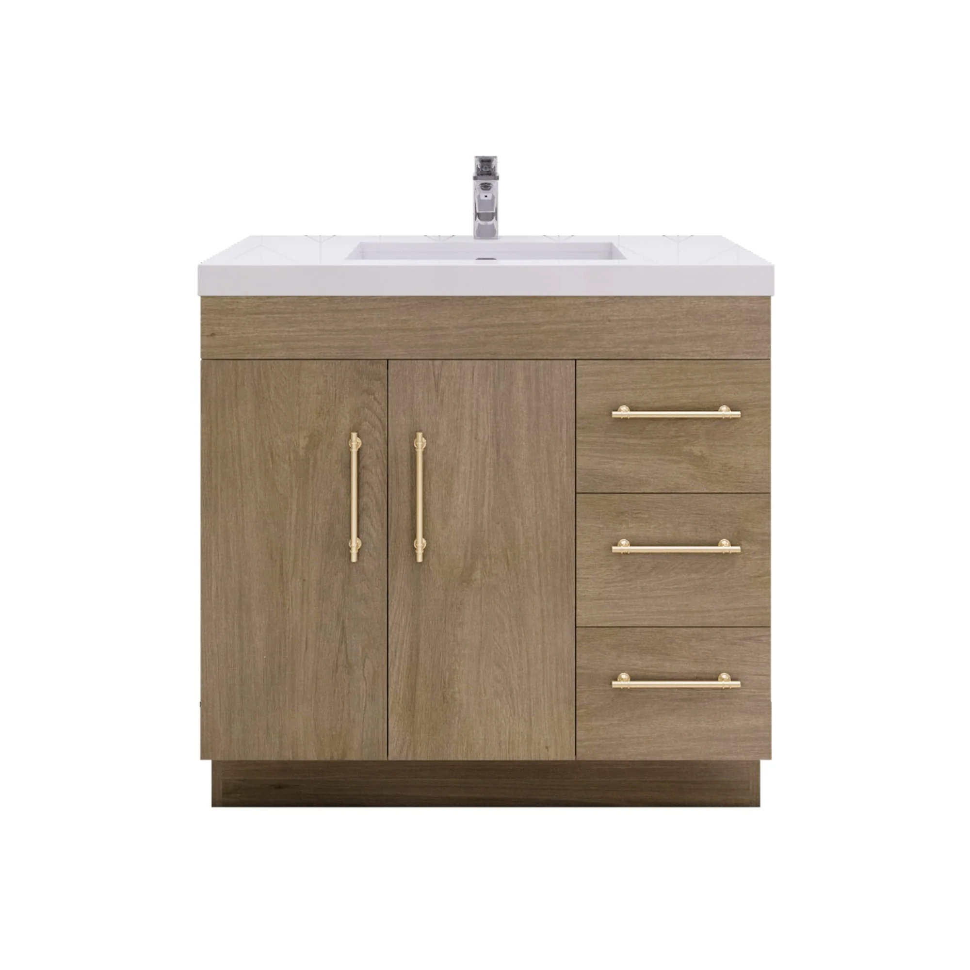 Eliza 36 Freestanding Vanity (Right Drawers) with Single Sink