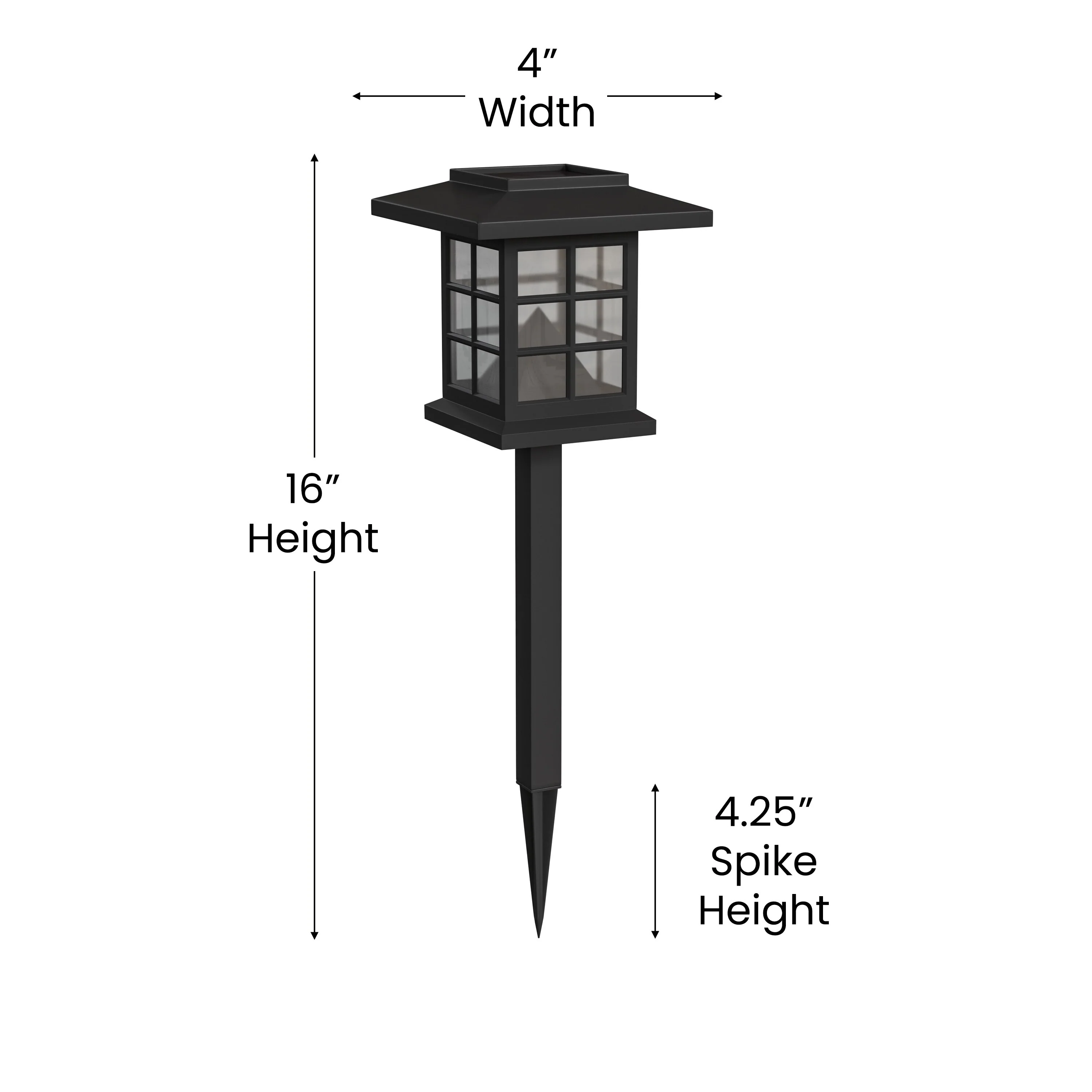 All - Weather Lantern Design Solar Powered LED Landscape Lights - Set of 8