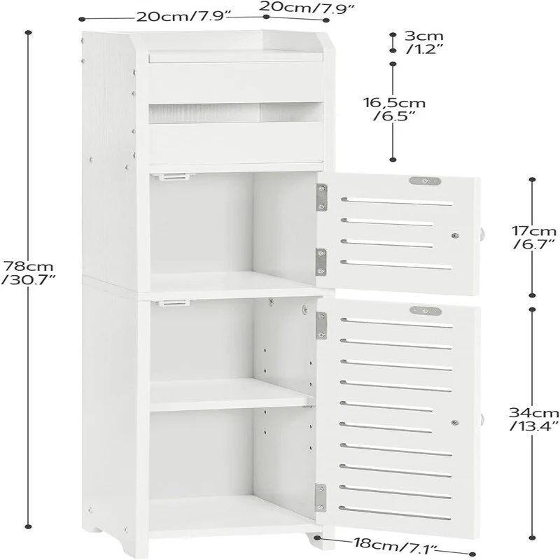 Small Bathroom Storage Cabinet with Door - 7.9