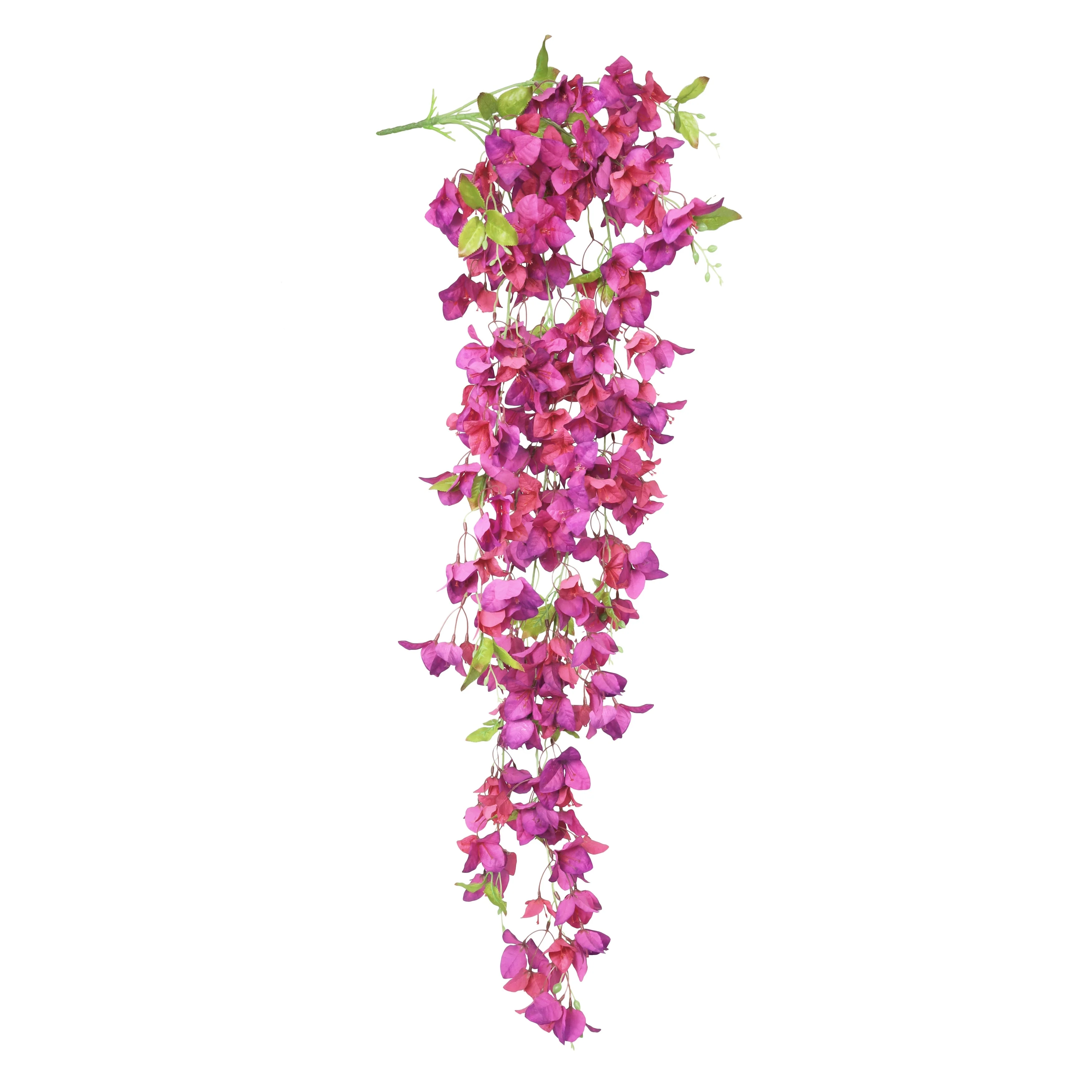 Fuchsia Artificial Bougainvillea Flower Stem Hanging Spray Bush 50in - 50