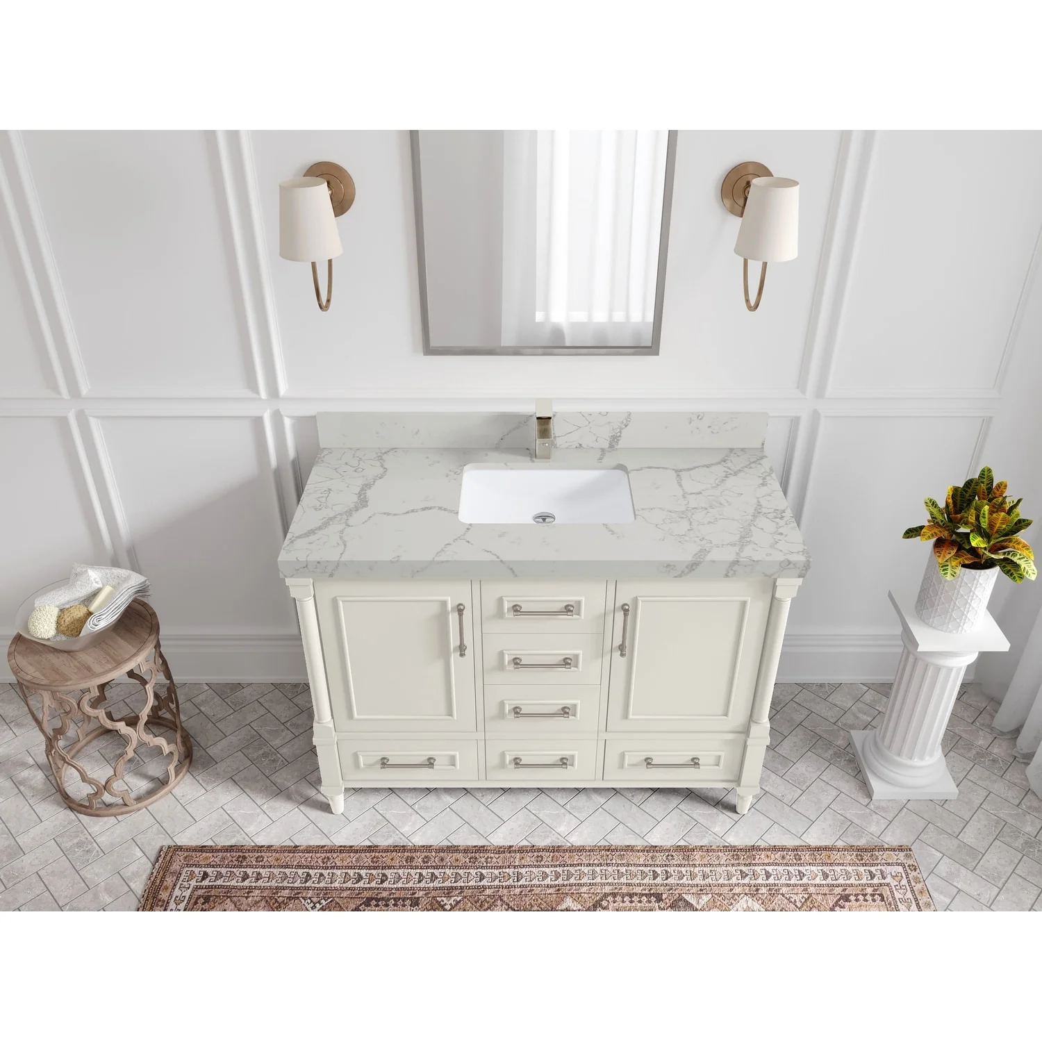 Willow Collections 48 in. W x 22 in. D Aberdeen Single Bowl Sink Bathroom Vanity with Countertop