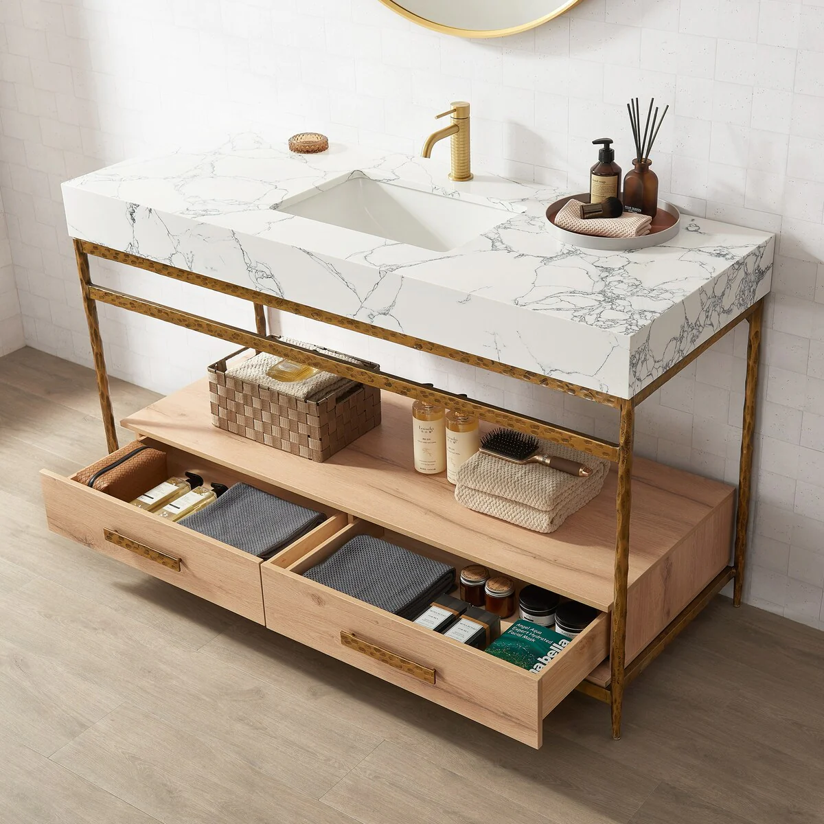 Dhaka Bath Vanity with Composite Stone Top without Mirror