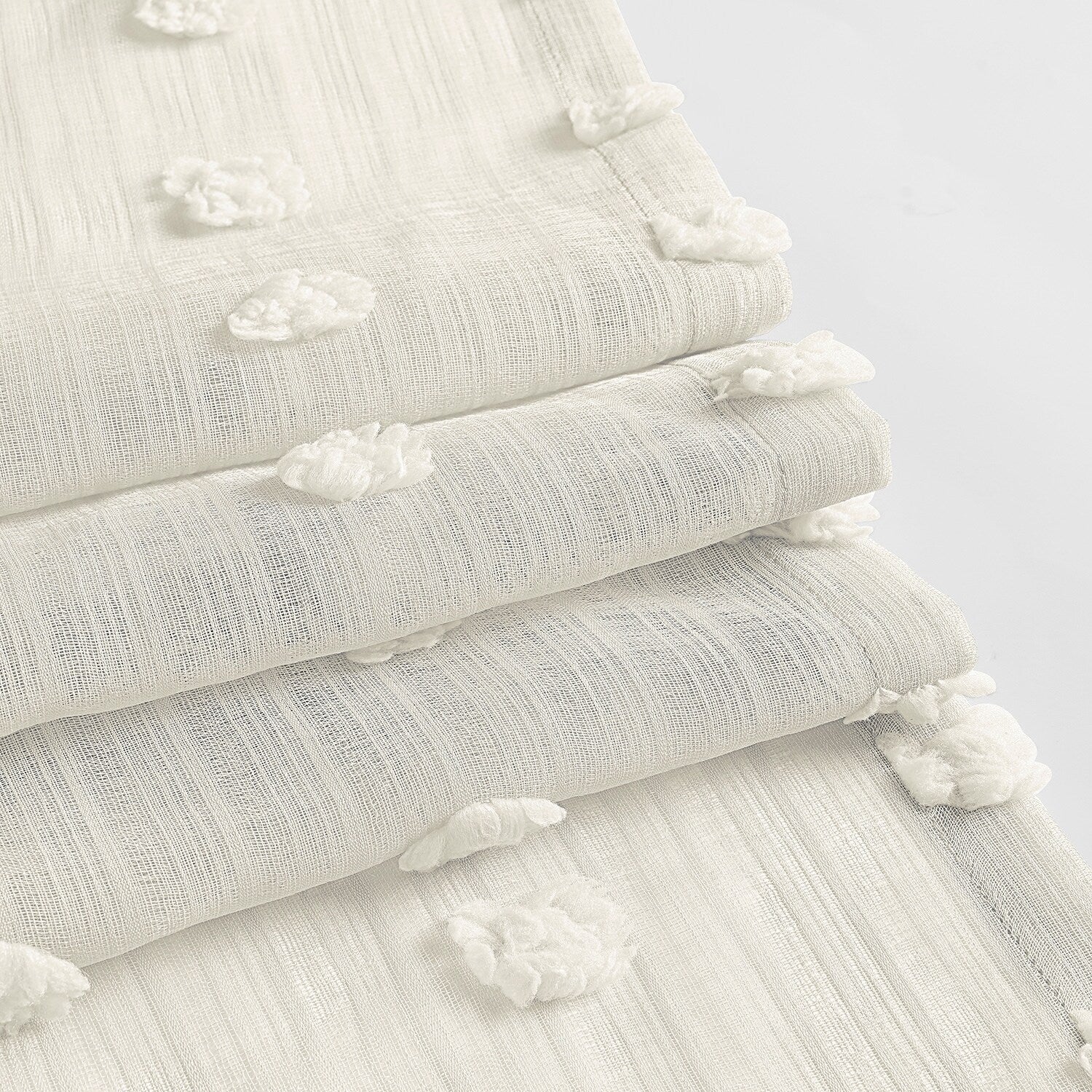 Exclusive Fabrics Strasbourg Dot Patterned Faux Linen Sheer Curtain (1 Panel)