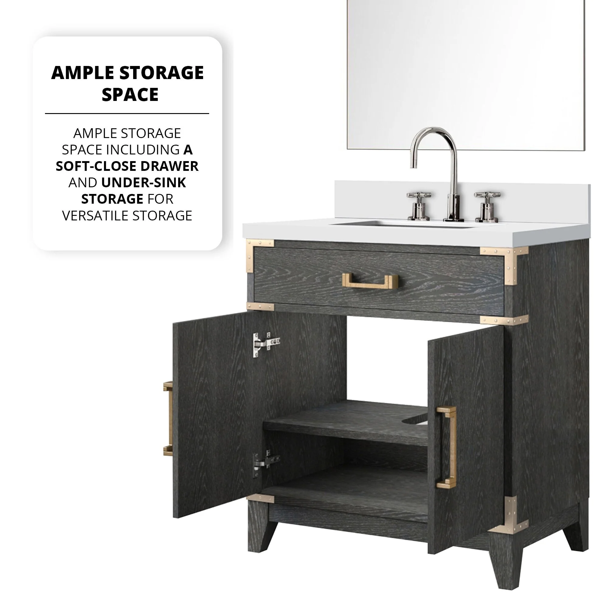 Laurel Bath Vanity Quartz Top, Sink and Faucet