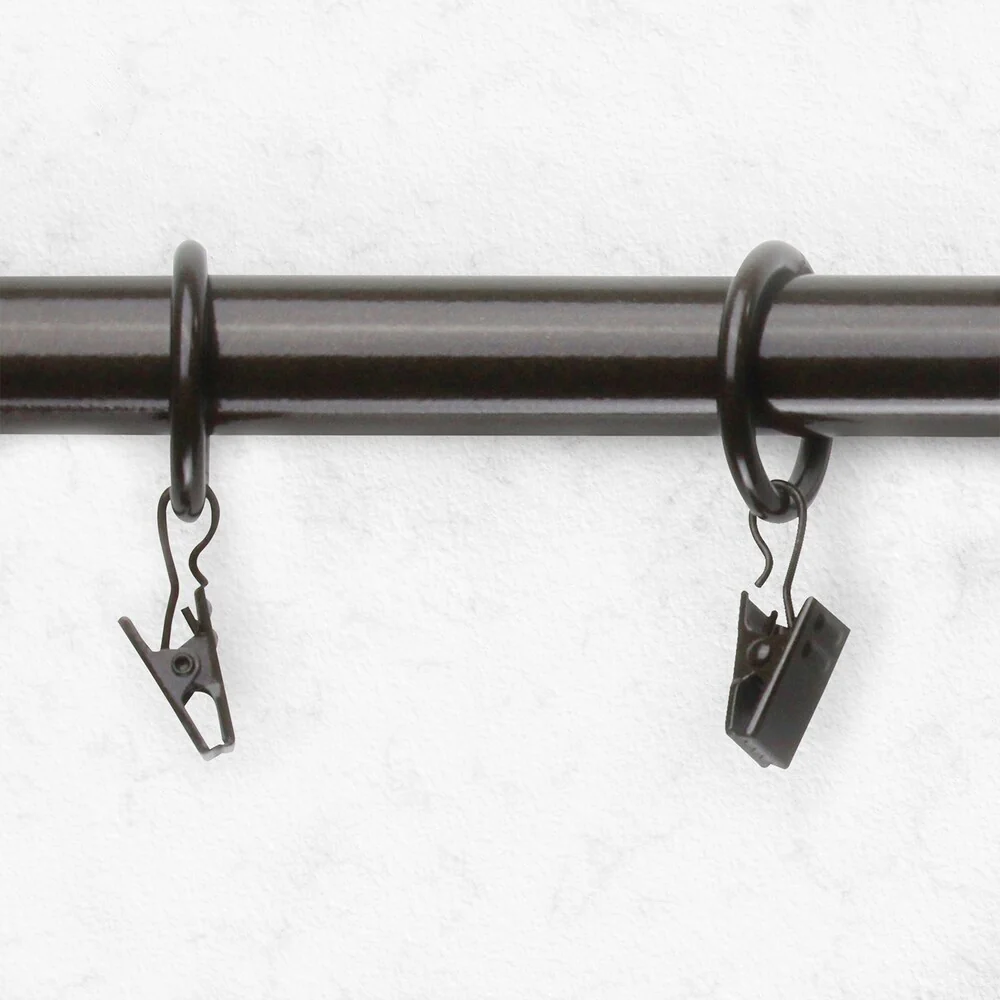 Chicology Clip Rings, Fits Rods 3/4-in. Diameter, Curtain & Drapery Hardware, Essential - Pack of 12
