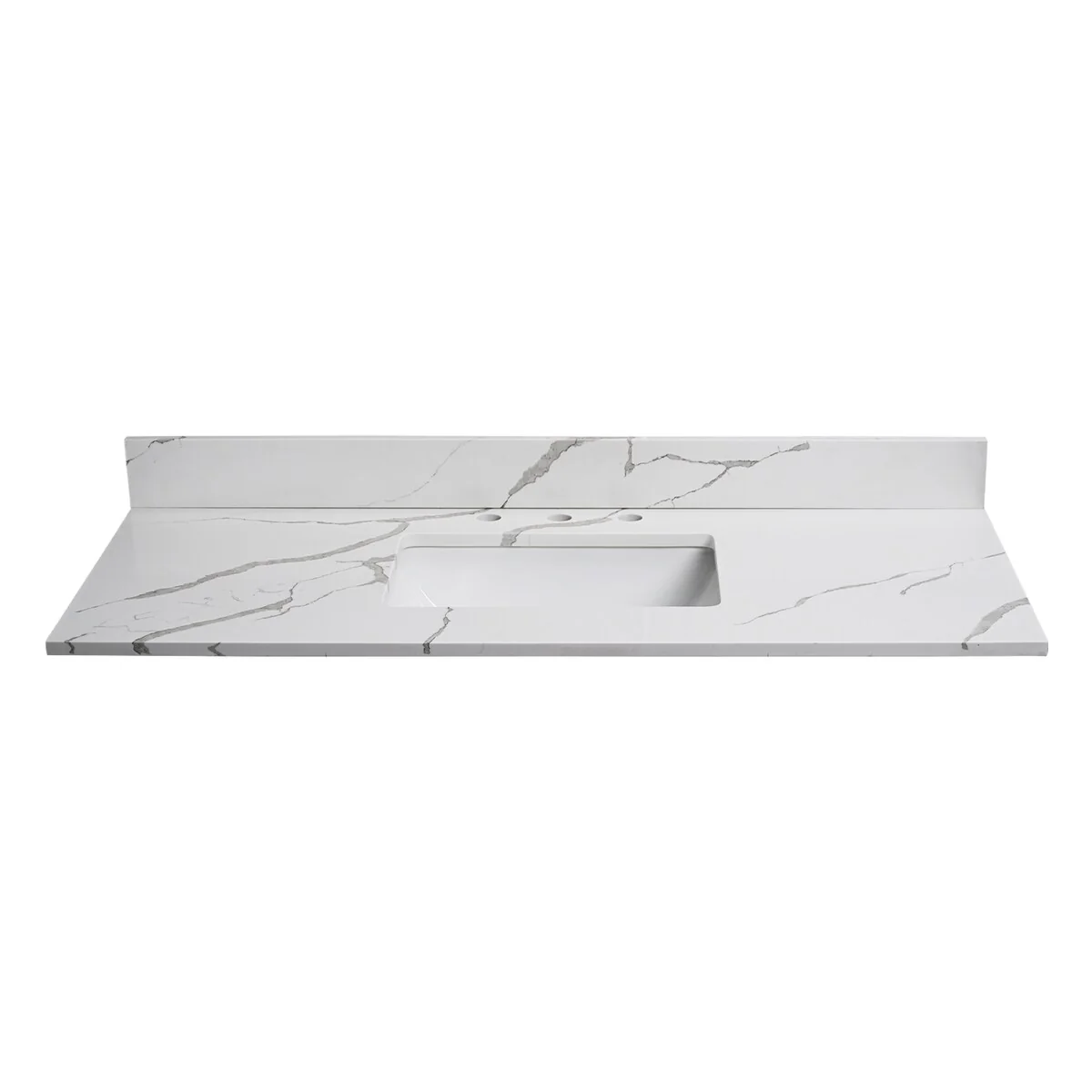 Bathlet Calacatta Quartz 48-in Single Sink Bathroom Vanity Top with Side Splash