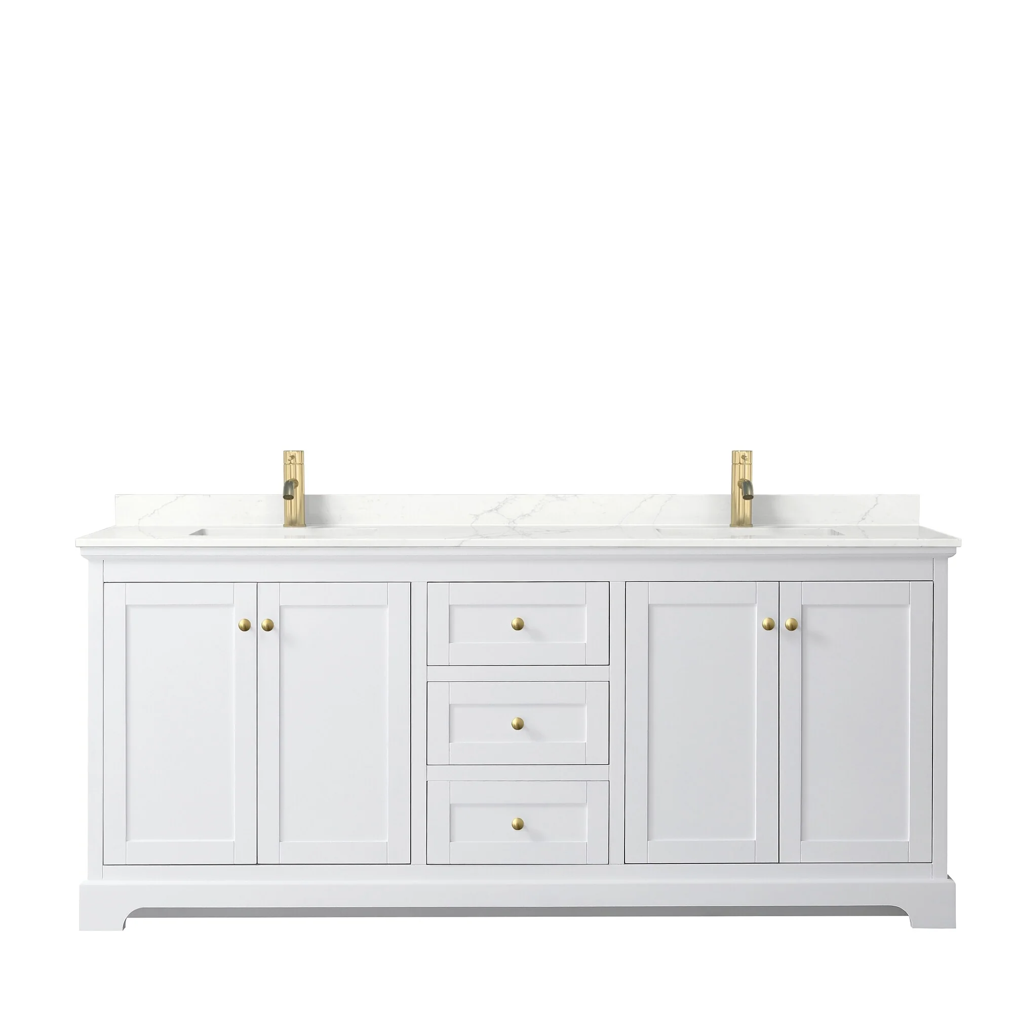 Avery 80-inch Double Vanity, Quartz Top
