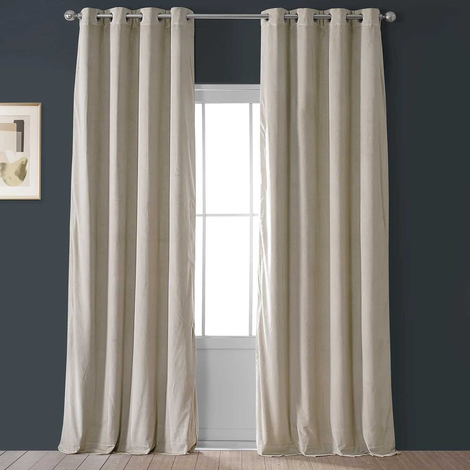 Exclusive Fabrics Signature Blackout Velvet Grommet Curtain (1 Panel)