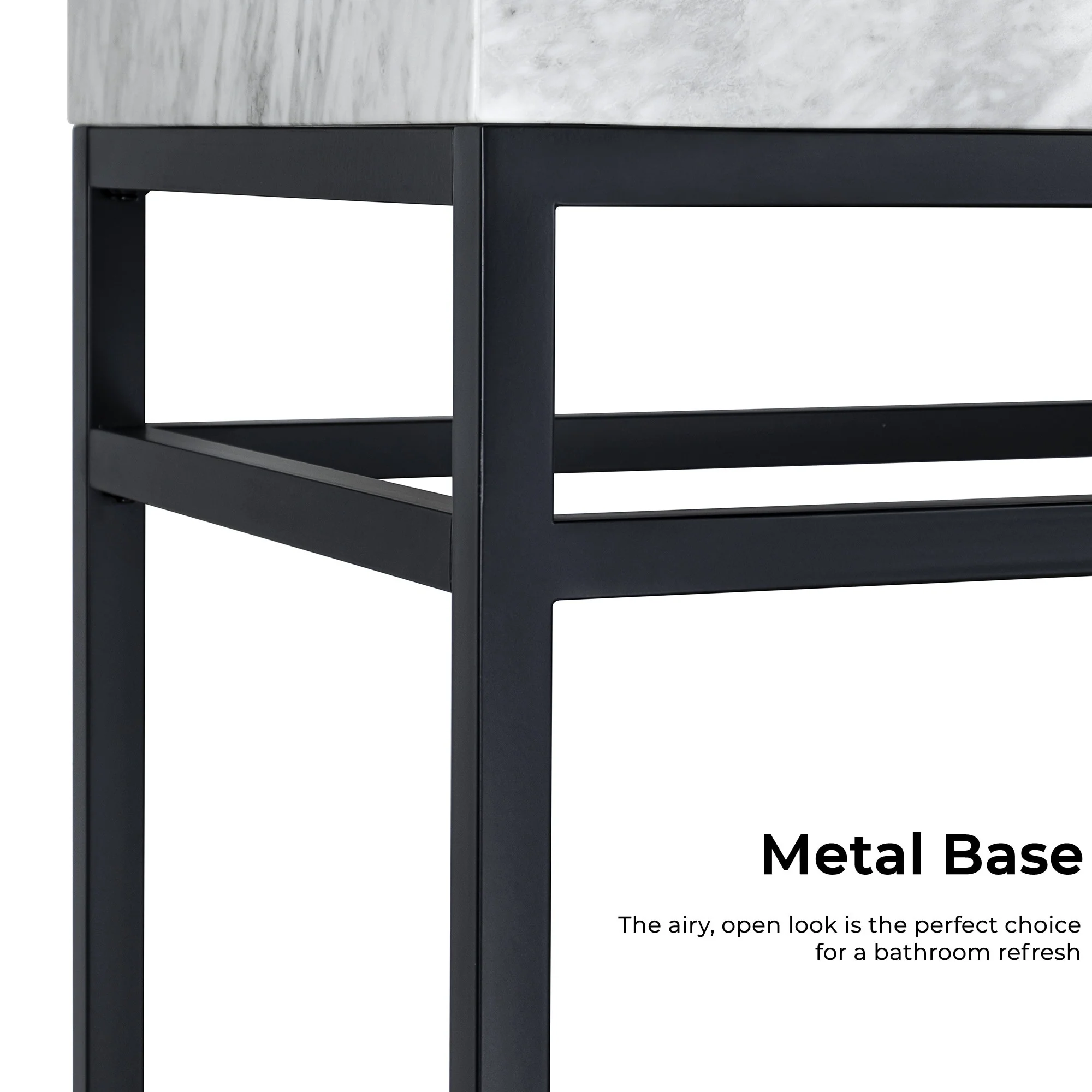 TEHOME Kliti 26'' Free-standing Single Bathroom Vanity with Carrara Marble Vanity Top