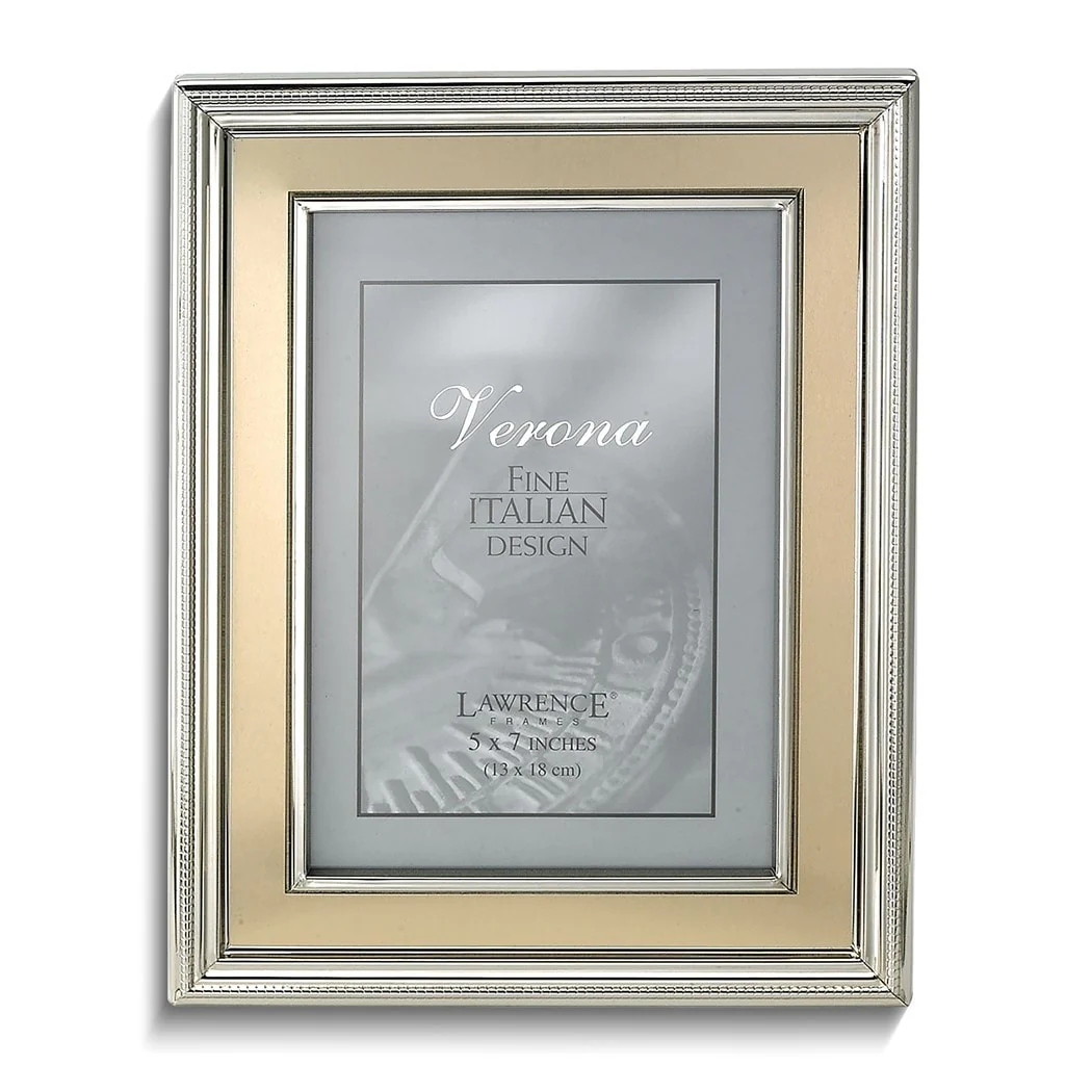 Curata Verona Silver-Tone and Gold-Tone 5x7 Photo Frame