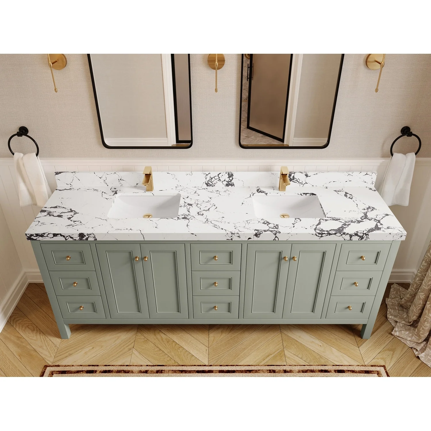 Willow Collections 84 in. W x 22 in. D Nashville Double Bowl Sink Bathroom Vanity with Countertop