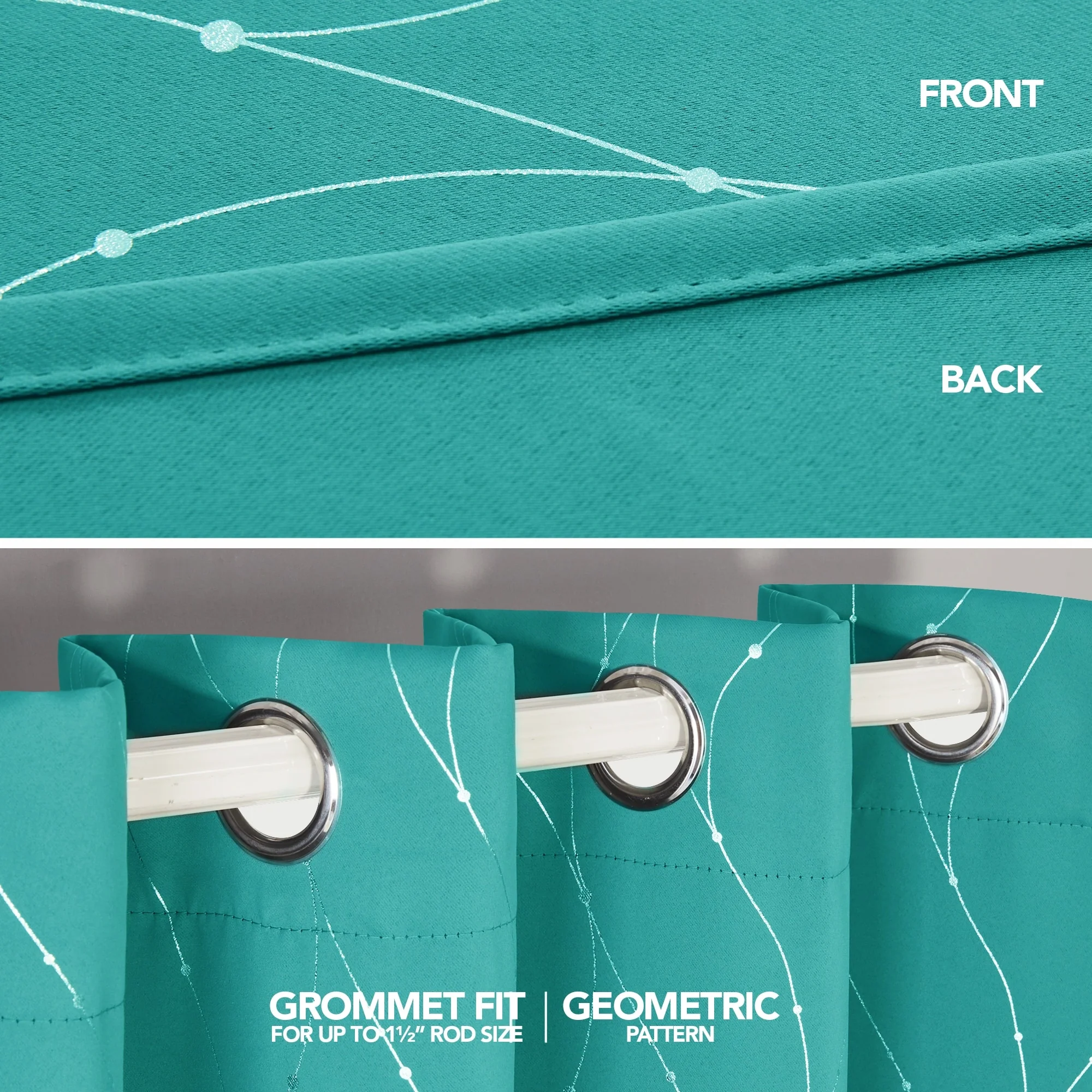 Deconovo Wave Line with Dots 52 Width Curtains Pair(2 Panel)