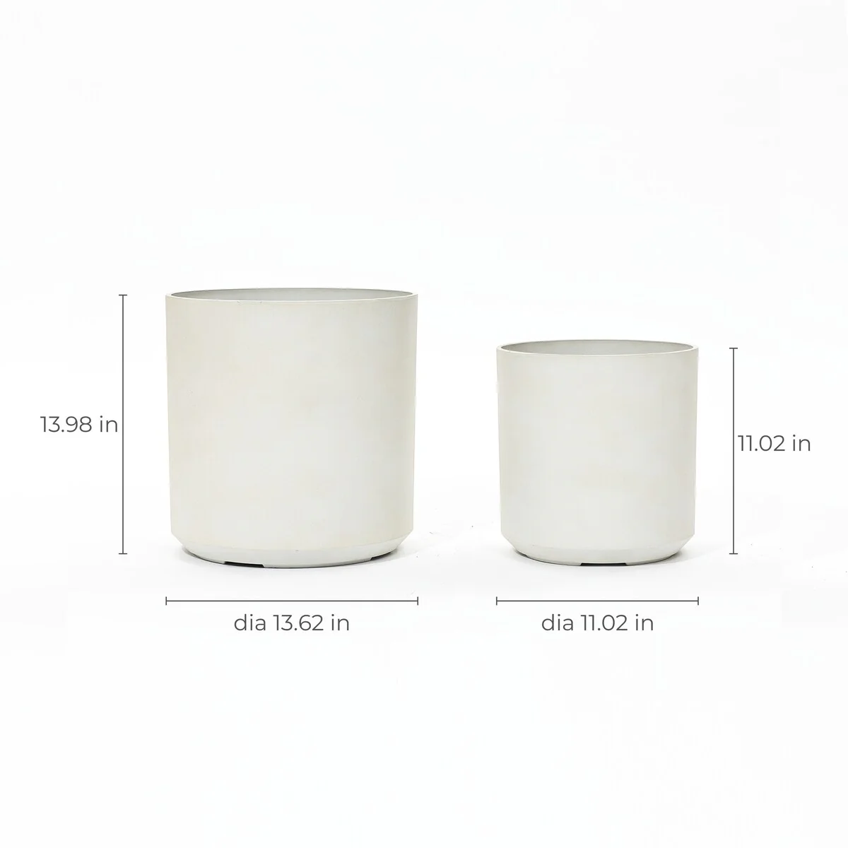 2-Piece HDPE Round Plastic Pot Planters Set