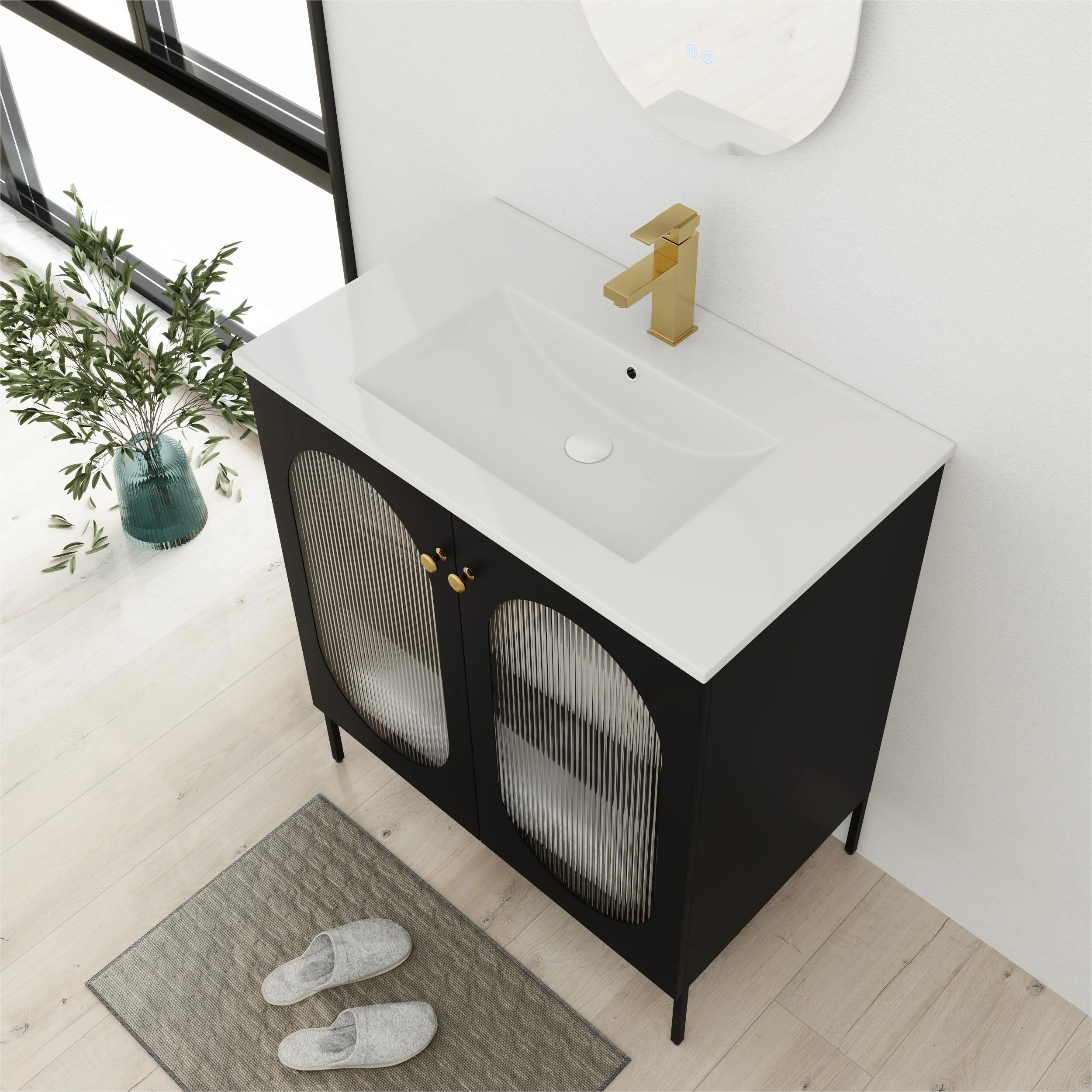 Bathroom Vanity With Sink In 30 Inch, Freestanding Bathroom Vanity With Soft Close Door