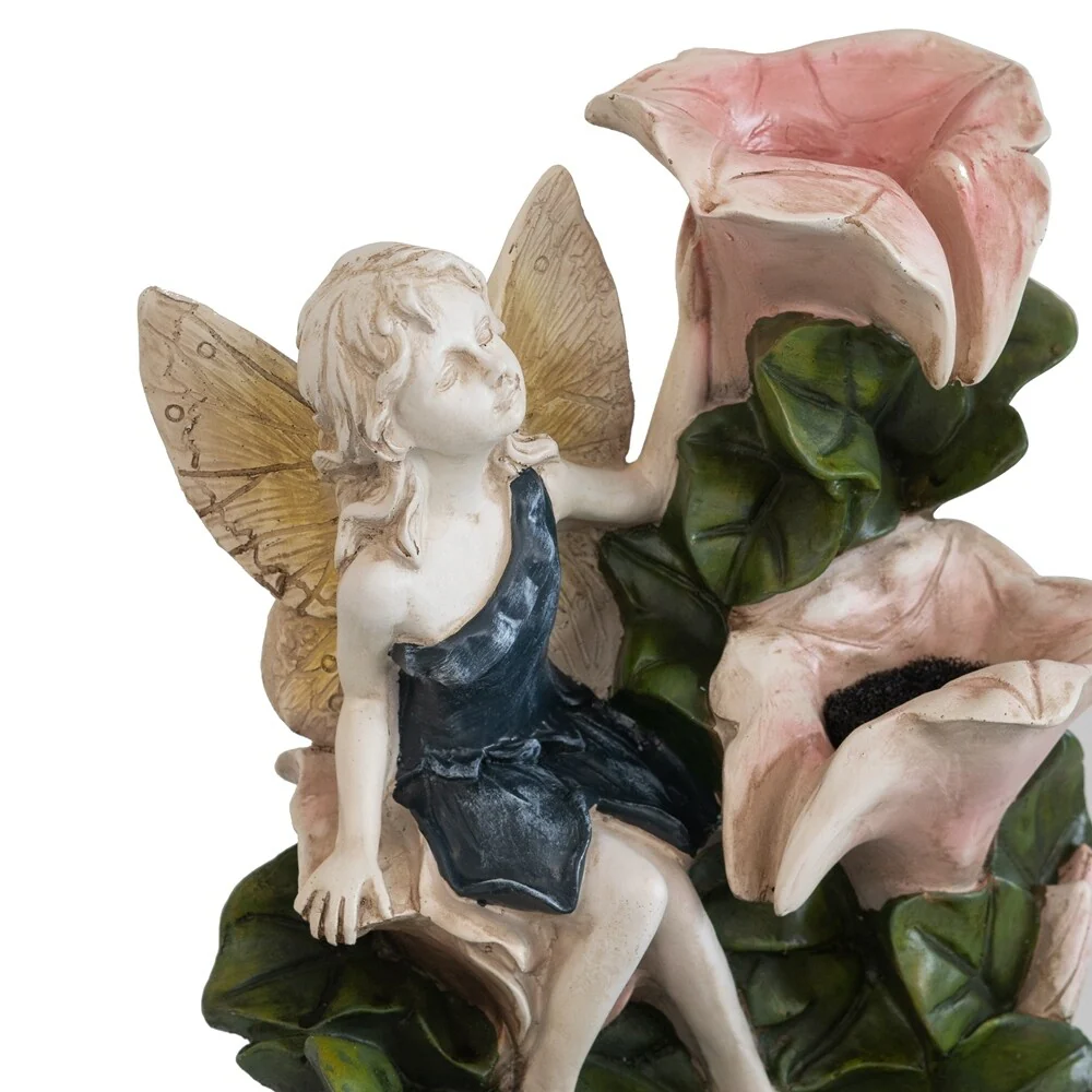 Angel Girl with Pink Flower Design 3 Tier Tabletop Water Fountain