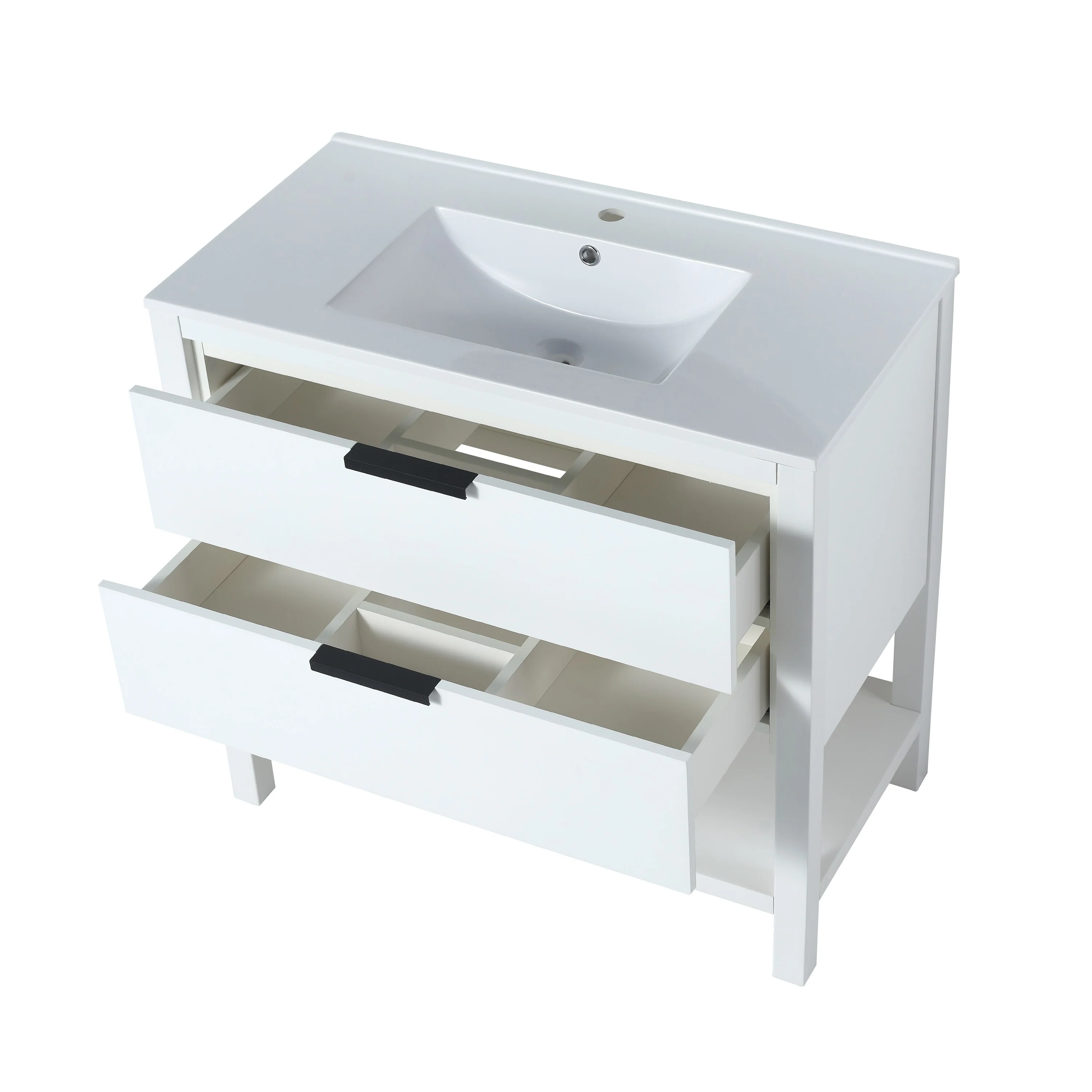 BNK 30/36 Inch Bathroom Vanity With Single Sink,Modern Bathroom Vanities With Soft Close Drawer And Shelf