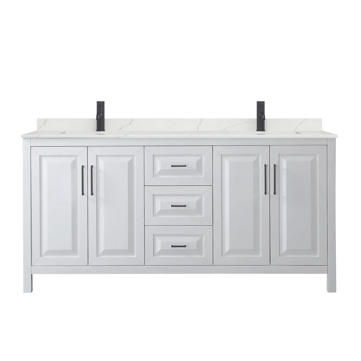 Daria 72-inch Double Vanity, Single Hole Quartz Top