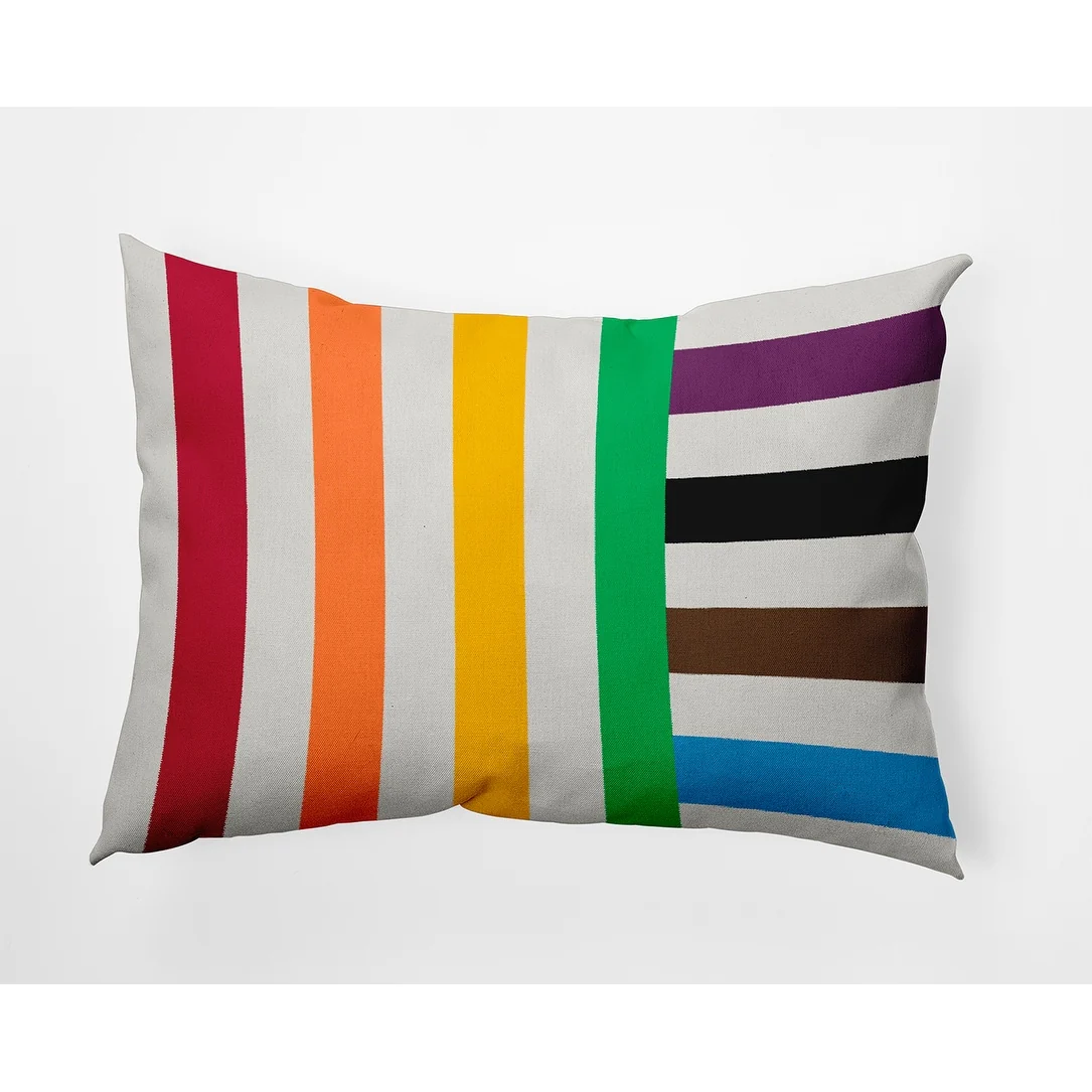 Christmas Stripes Accent Pillow