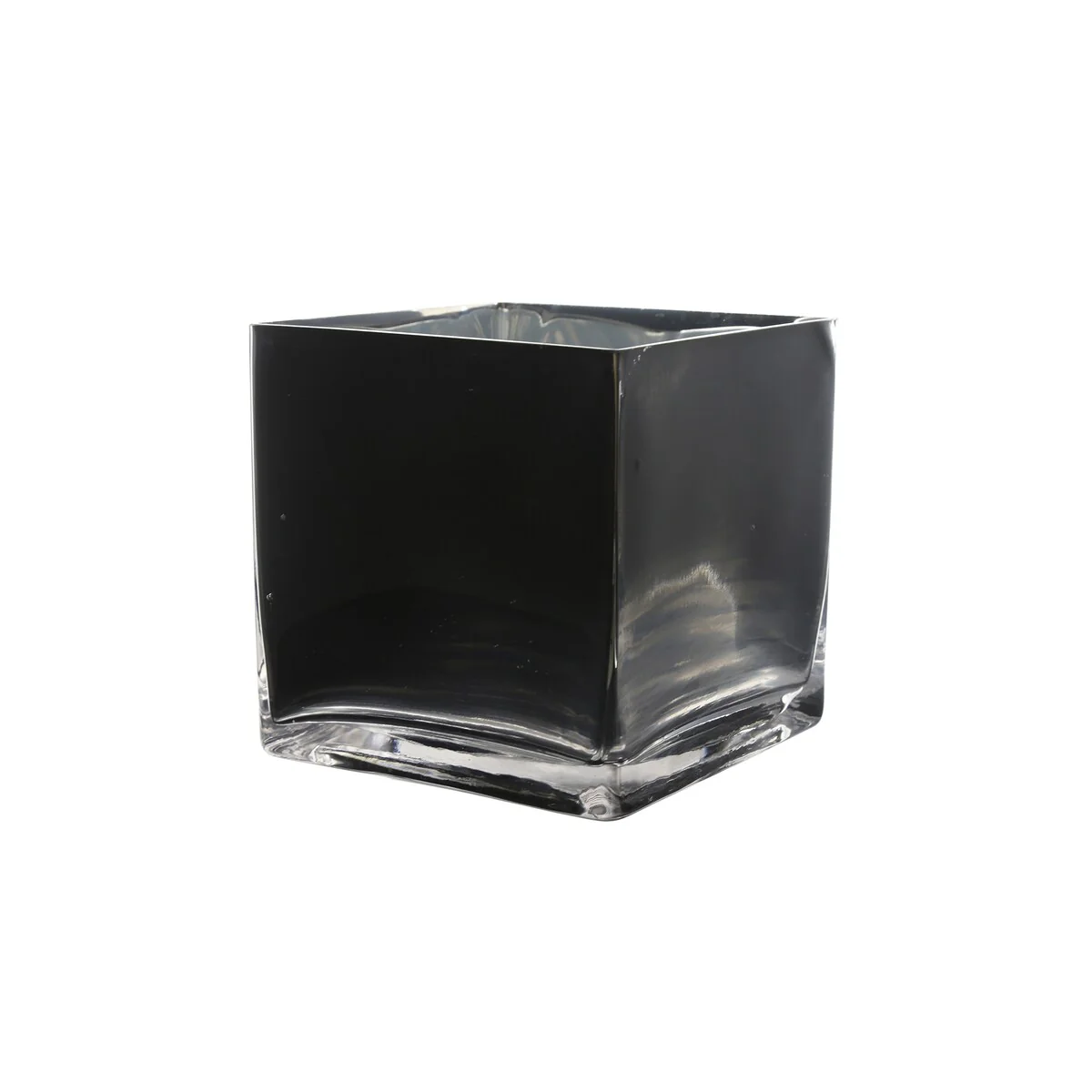 Decorative Glass Square Cube Vase, Candle Holder, 1 Piece