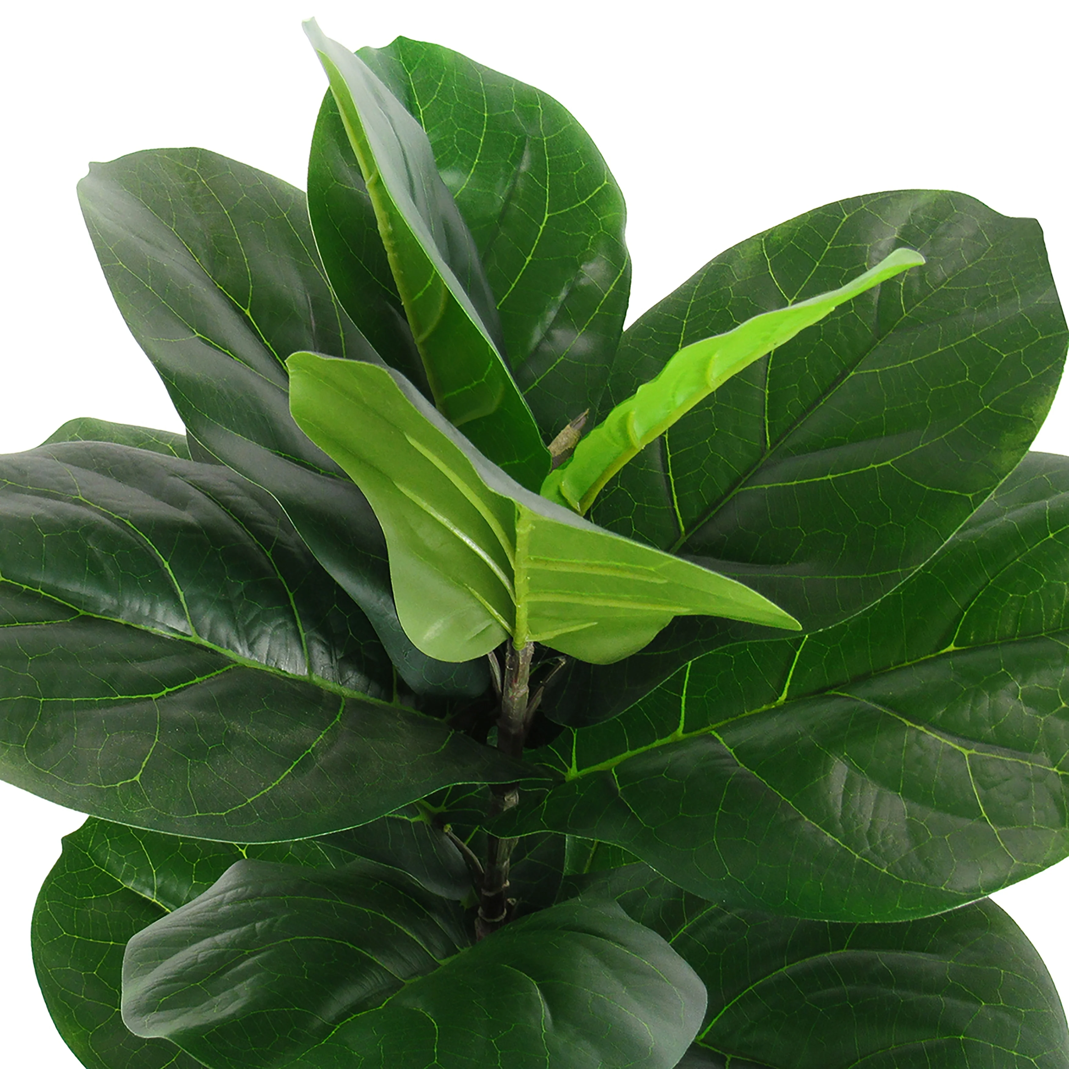 3.5ft Deluxe Artificial Fiddle Leaf Fig Tree Real Touch Plant in Black Pot - 42