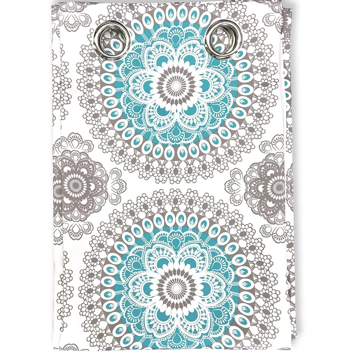 DriftAway Bella Medallion Printed Room Darkening Grommet Window Curtain Panel Pair