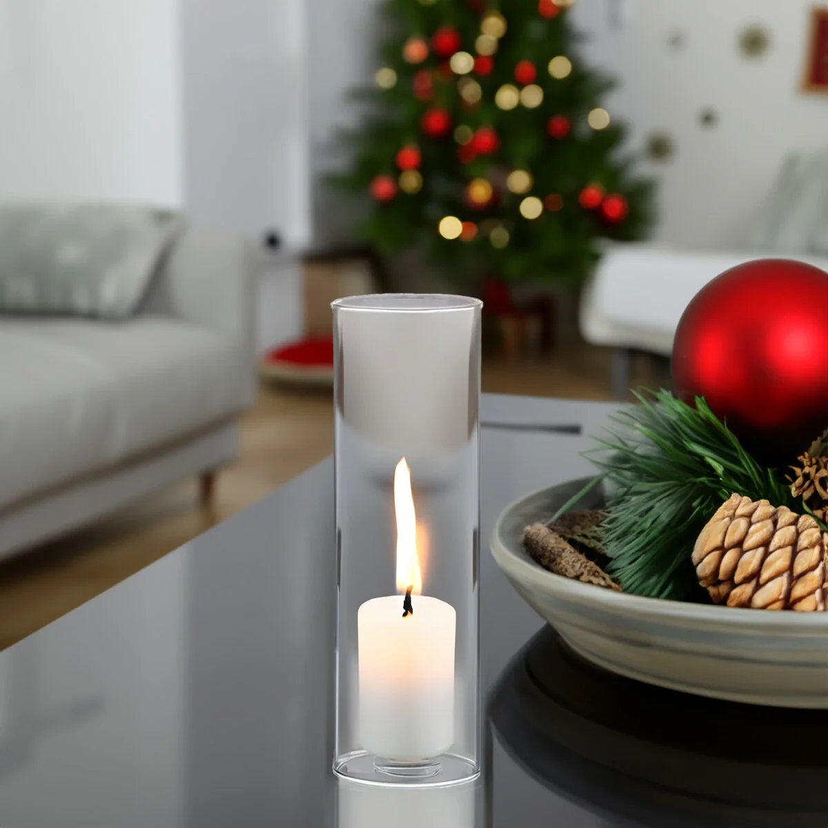 Clear Glass Cylinder Hurricane Chimney Tube, Candle Cover - 1 Piece