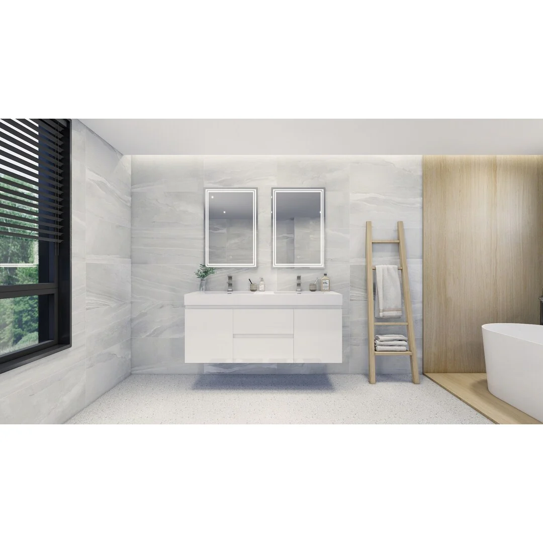 Baillie 60'' Wall-Mounted Vanity with Double Reinforced Acrylic Sink