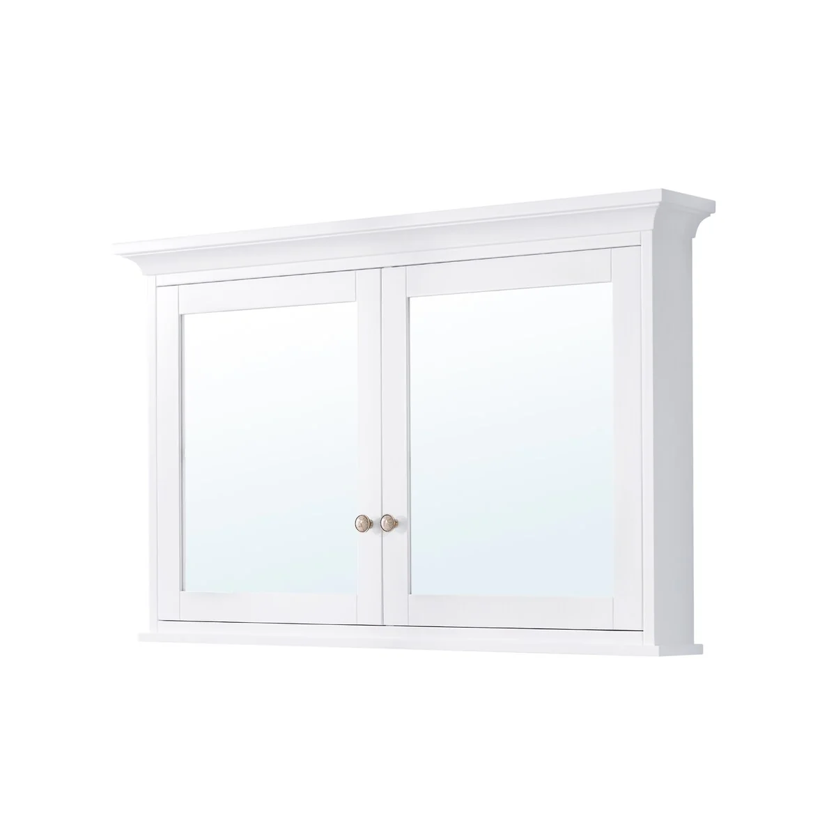 30''H Surface Mount Solid Wood Framed Medicine Cabinet With Mirror And Wooden Shelves