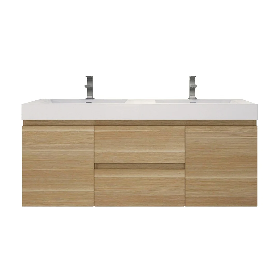 Baillie 60'' Wall-Mounted Vanity with Double Reinforced Acrylic Sink