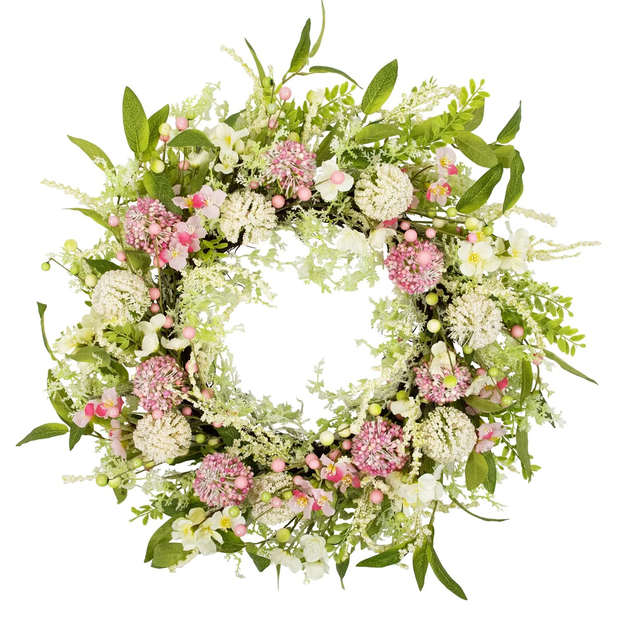 Hydrangea and Berry Floral Spring Wreath - 28