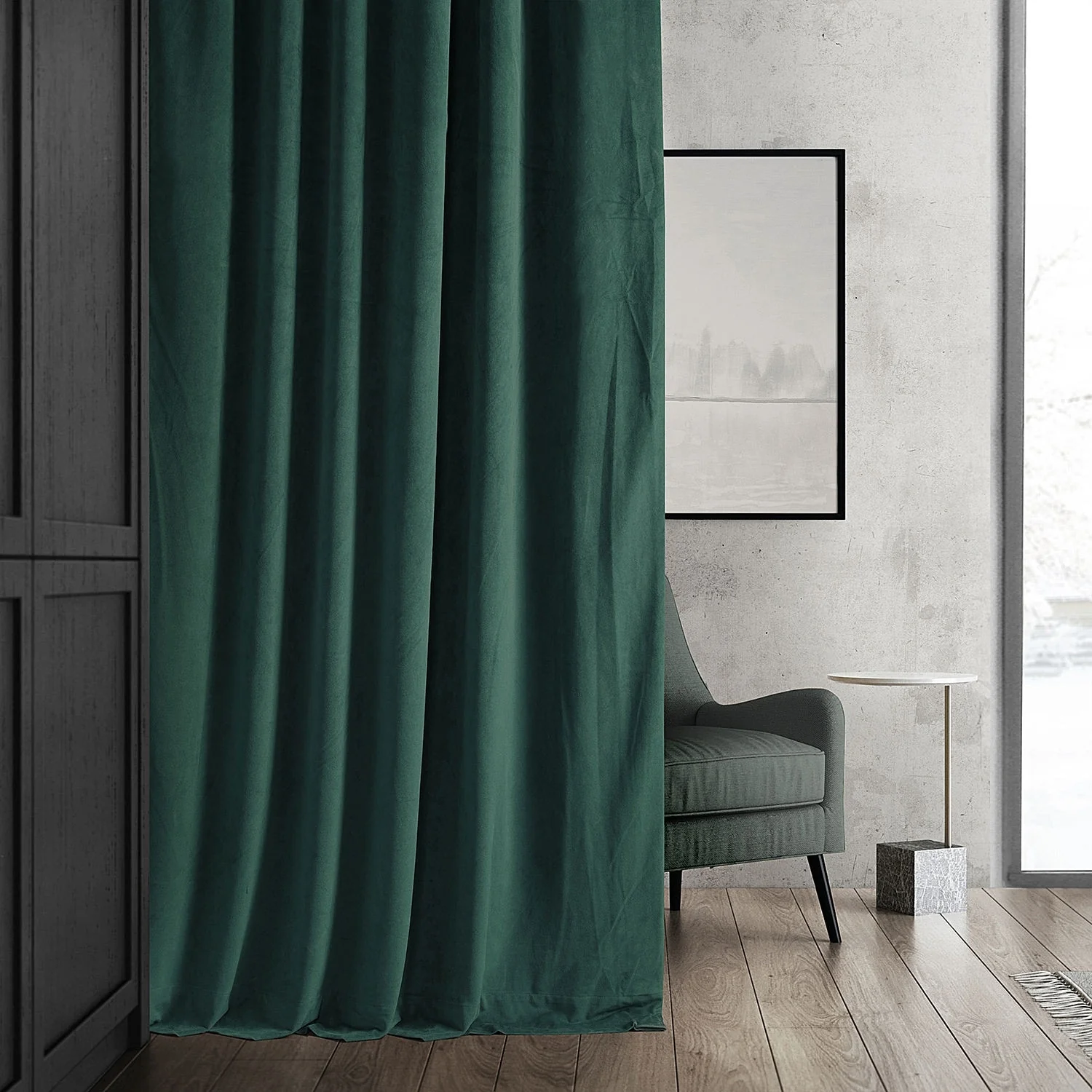 Exclusive Fabrics Signature Velvet Thermal Lined With 100% 4 Pass Blackout Curtains. (1 Panel)