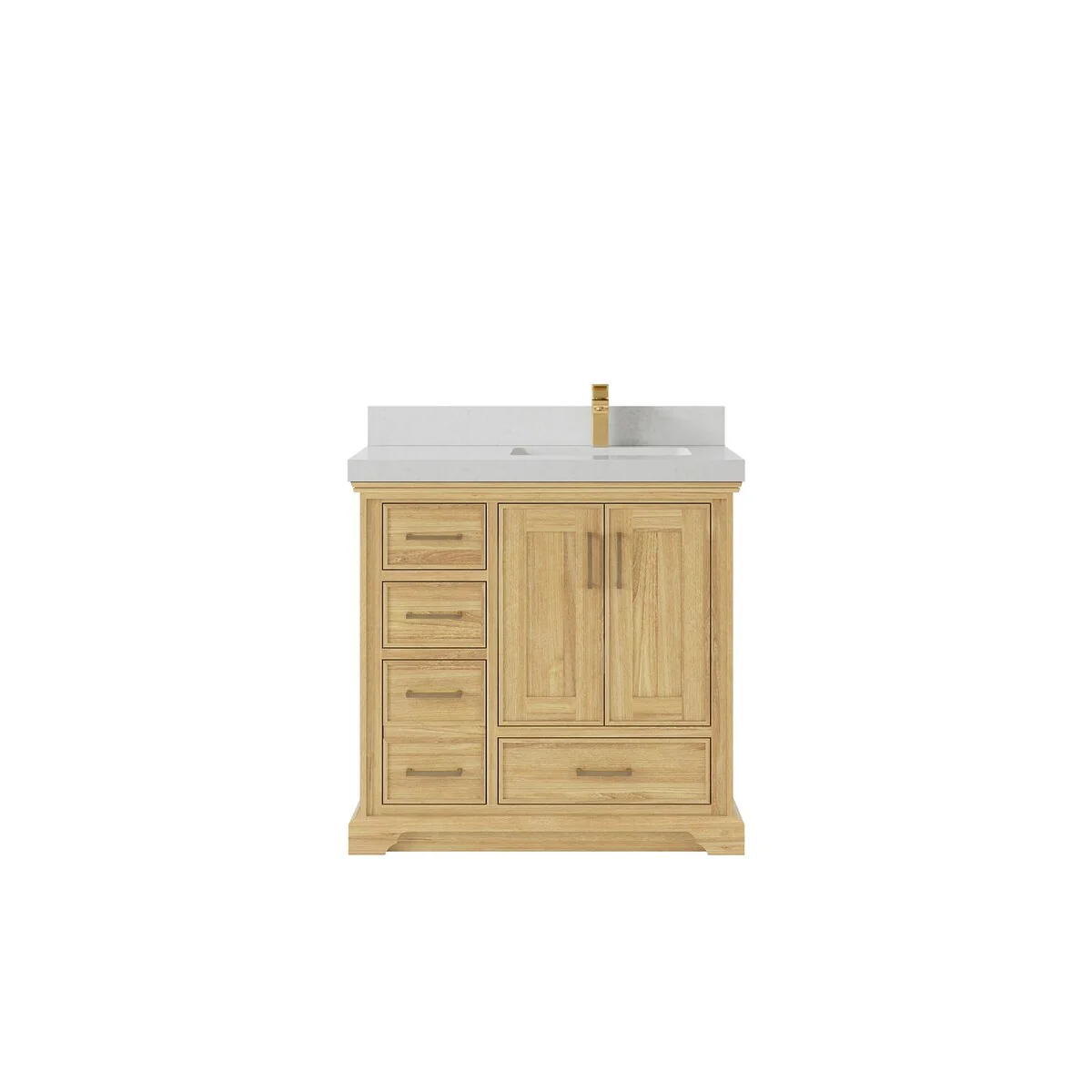 Willow Collections 36 in. W x 22 in. D Charlotte Teak Right Offset Sink Bathroom Solid Teak Vanity with Countertop