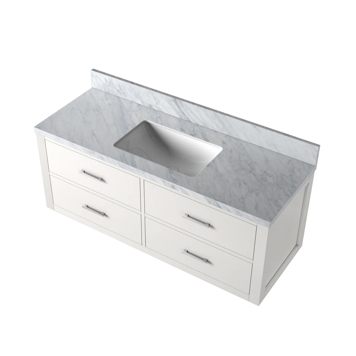 Castor Bath Vanity with Carrara Marble Top and Sink