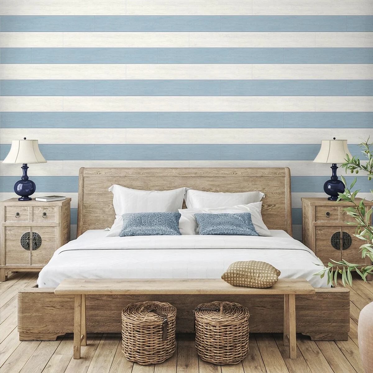 NextWall Two Toned Shiplap Peel and Stick Wallpaper