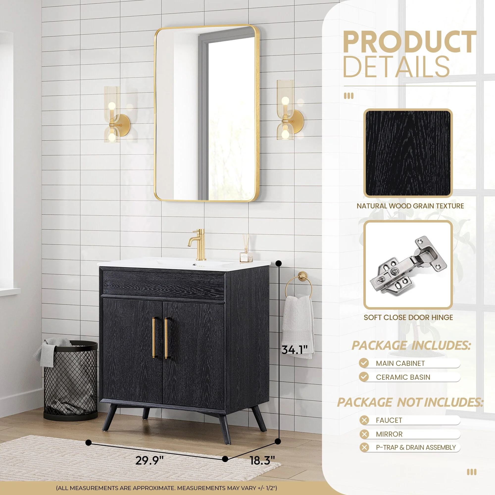 Delhi Bath Vanity with White Ceramic Basin Top without Mirror