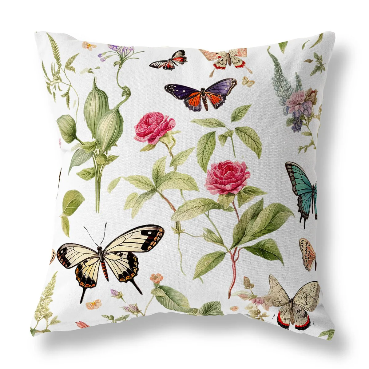 Multi And 0 Flower Fairies Indoor/Outdoor Throw Pillow Zipper