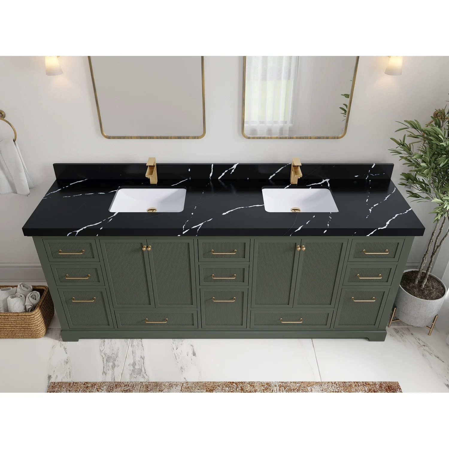 Willow Collections 84 in. W x 22 in. D Alys Double Bowl Sink Bathroom Vanity with Countertop