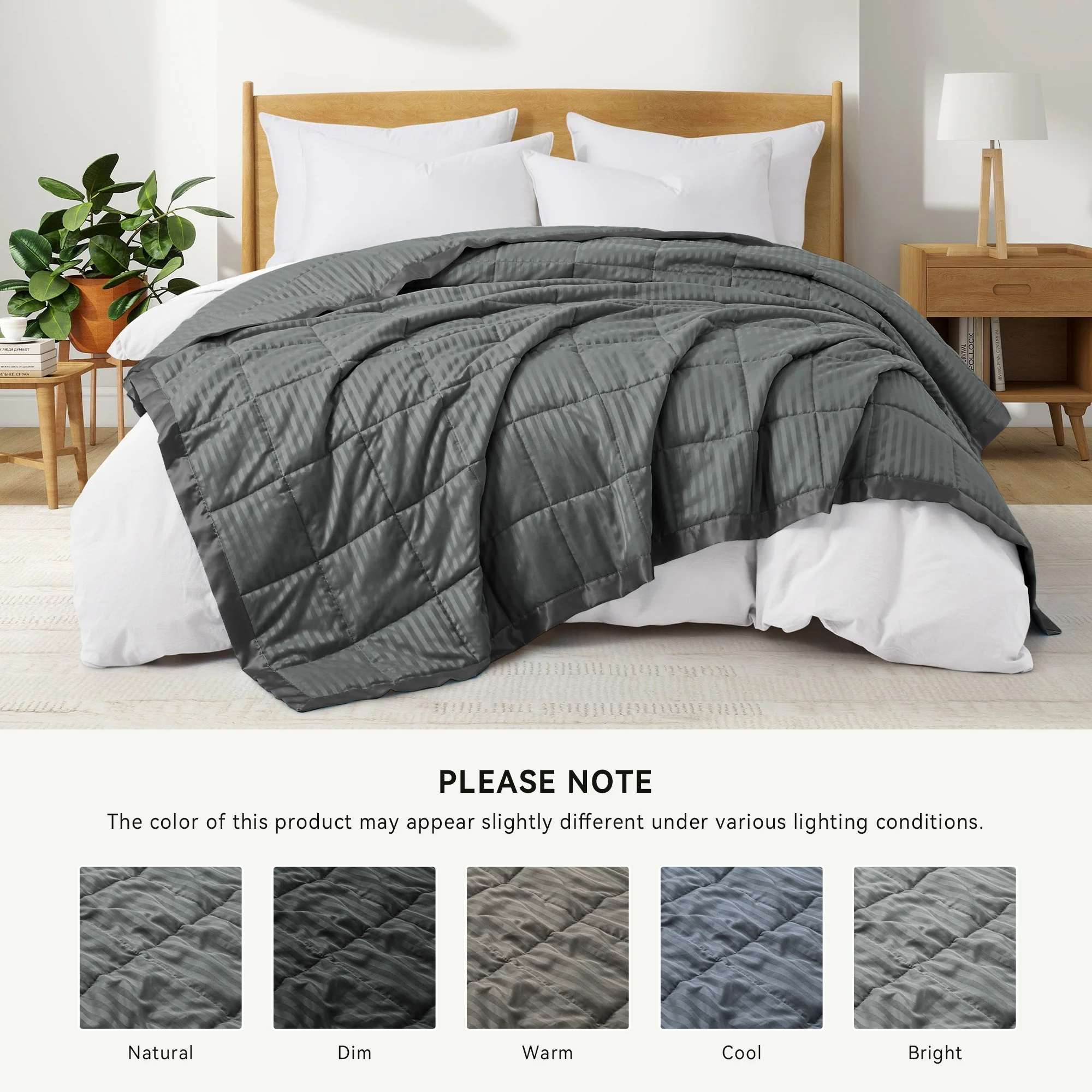 Hotel Quality Luxury All Season Jacquard Soft Bed Blanket with Satin Trim, Cozy and Warm