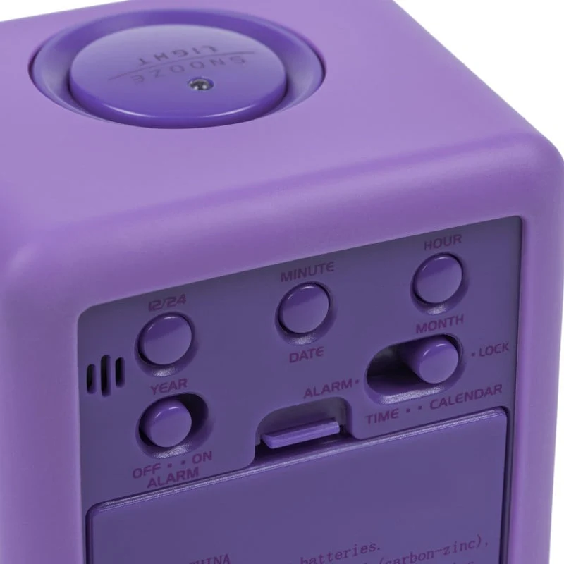 Equity by La Crosse Purple Soft Cube LCD Alarm Clock with Smart Light