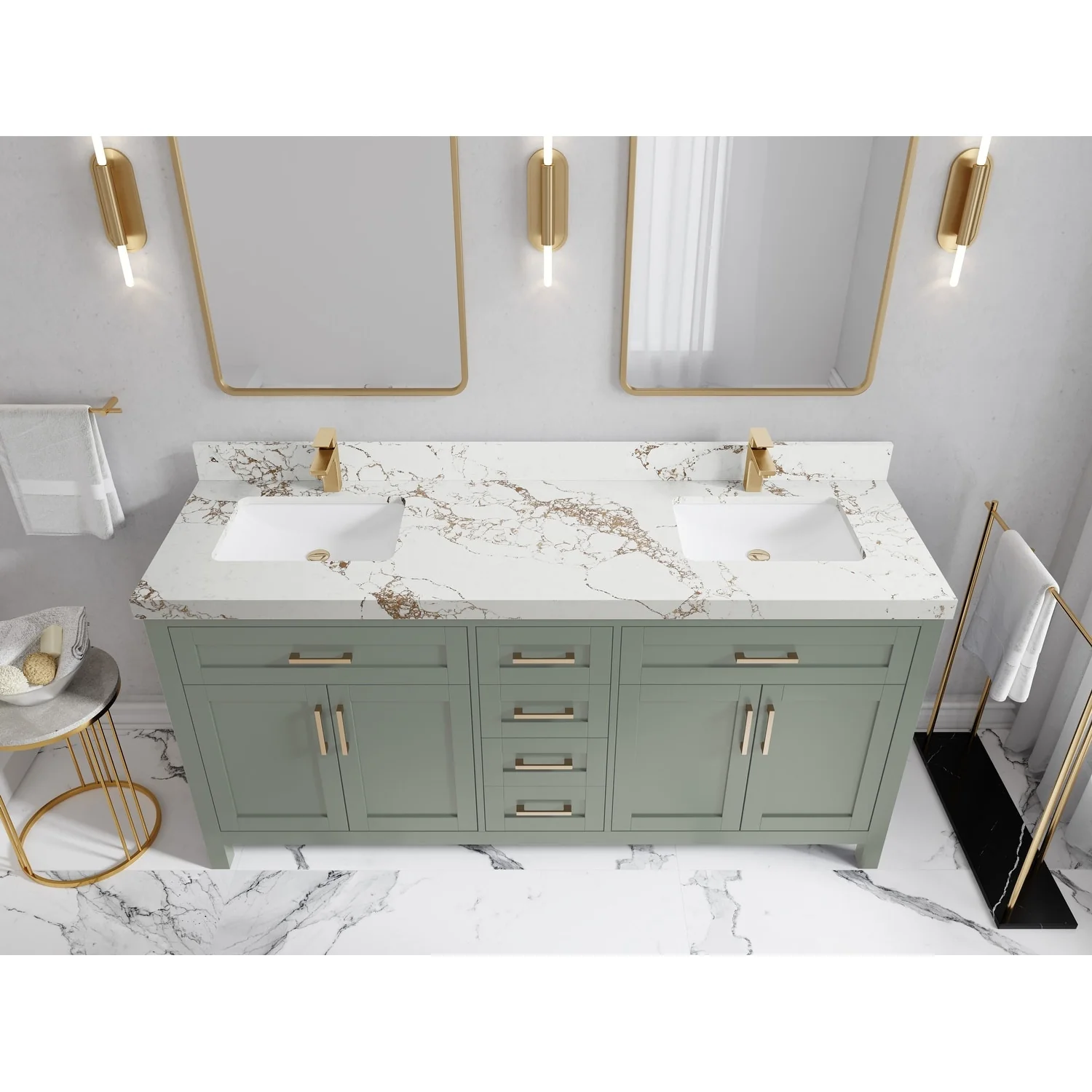 Willow Collections 72 in. W x 22 in. D Cambridge Double Sink Bathroom Vanity with Countertop