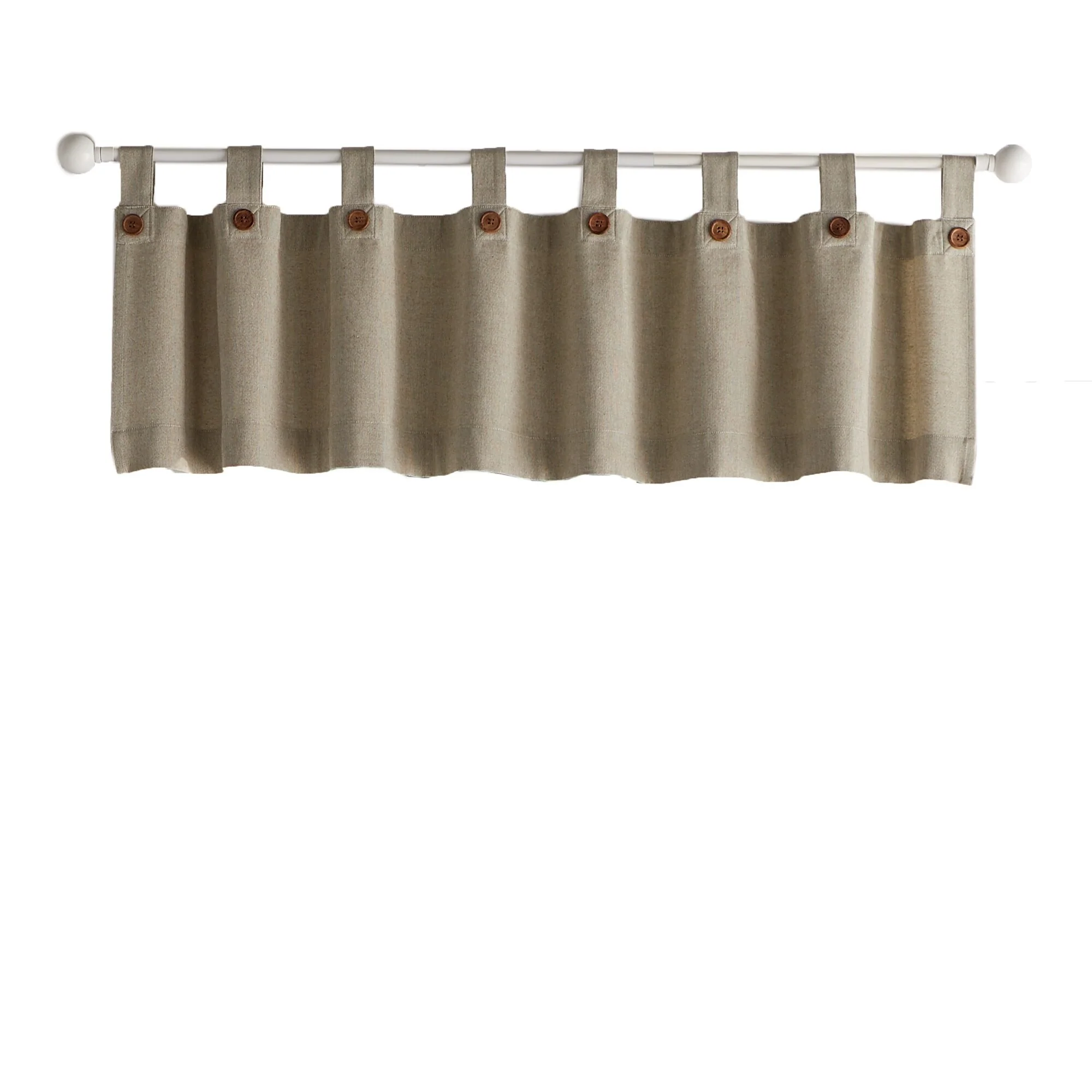Tucker Solid Button Window Kitchen Curtain Valance