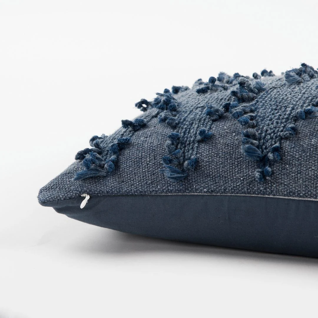 Rizzy Home Indigo Blue Chevron Throw Pillow