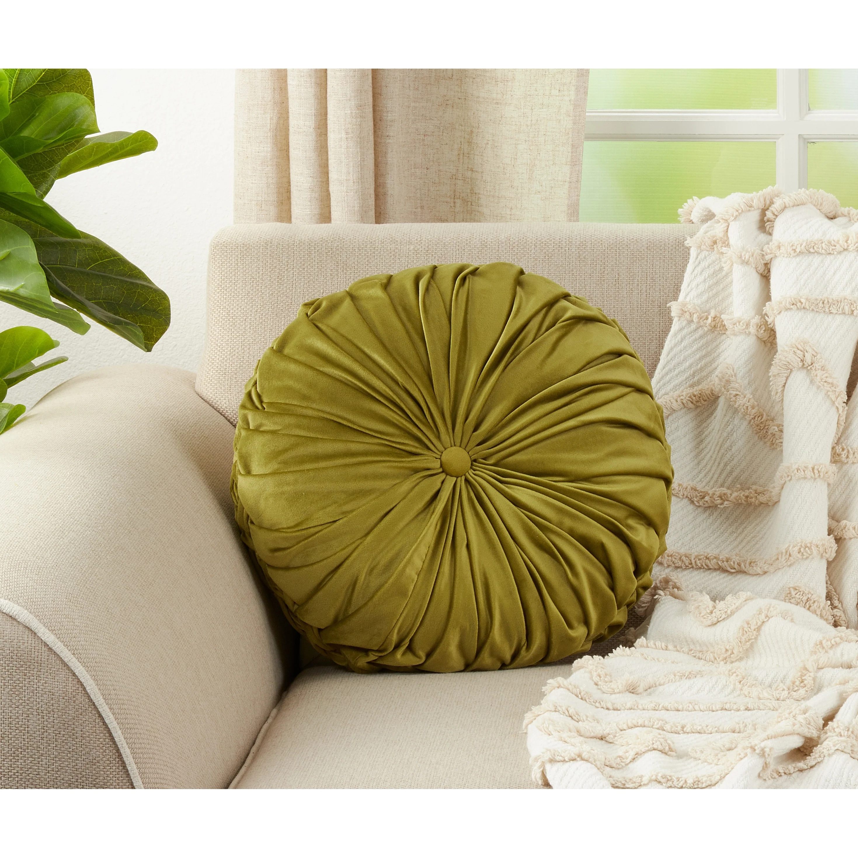 Velvet Pintuck Throw Pillow