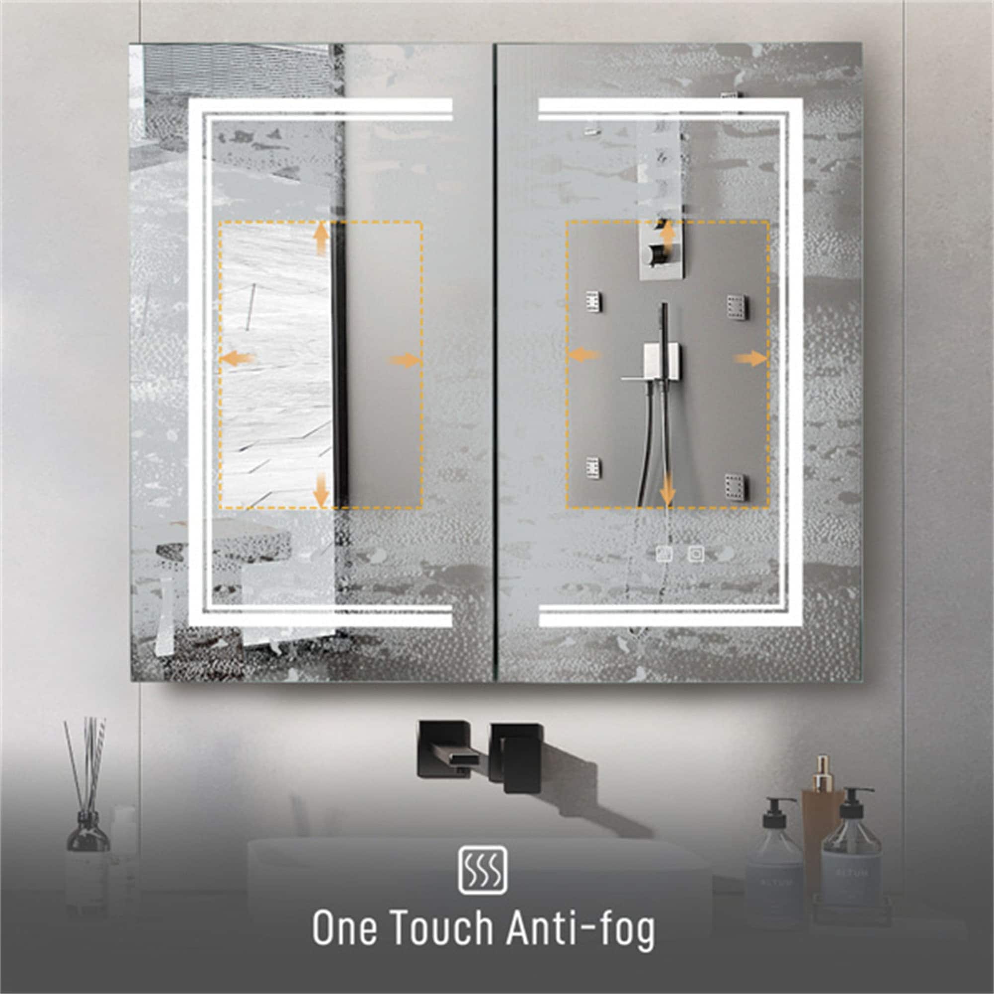 32*28in Bathroom Wall Cabinet ; Anti-Fog; Led Light; Power-Off Memory