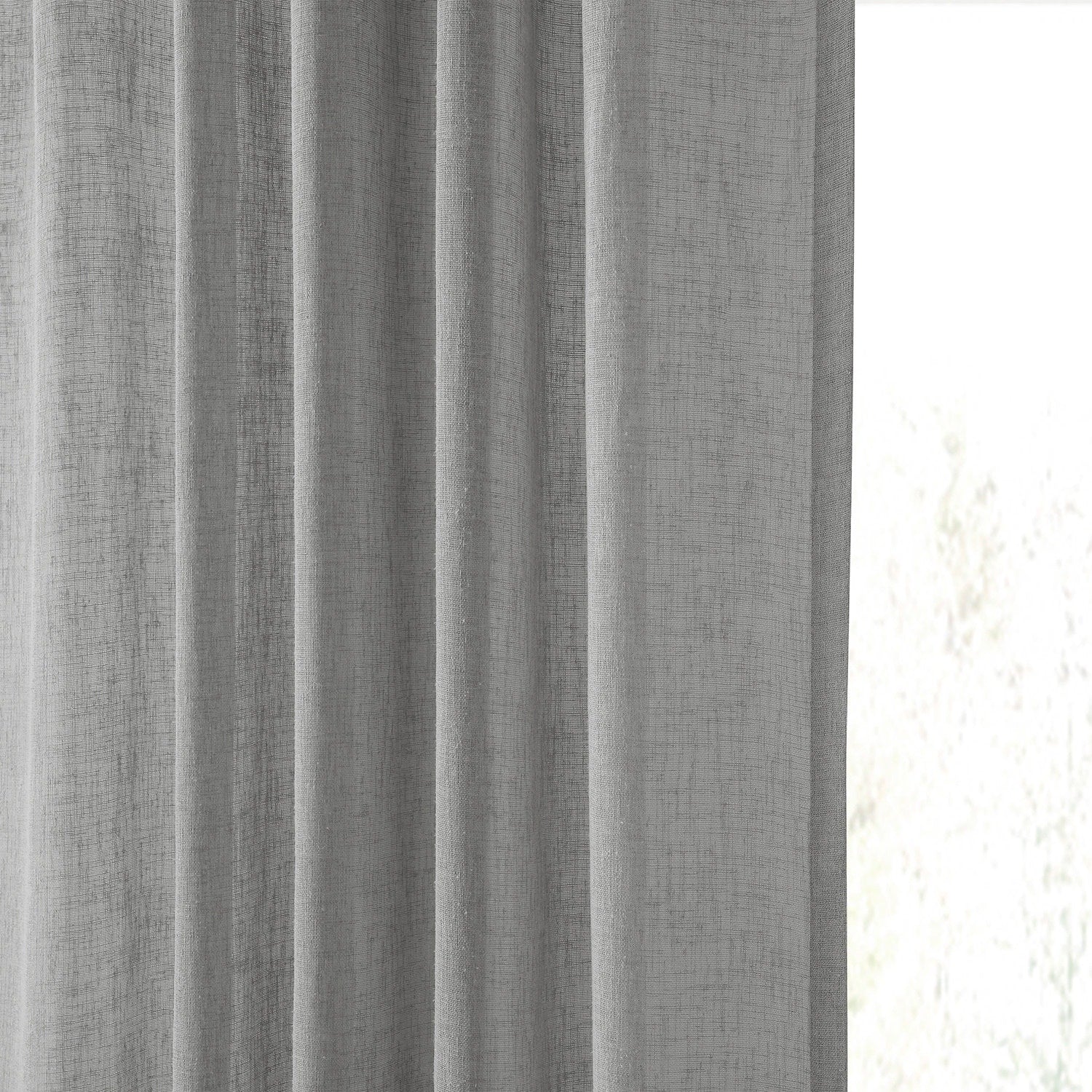 Exclusive Fabrics Solid Faux Linen Sheer Curtain (1 Panel)