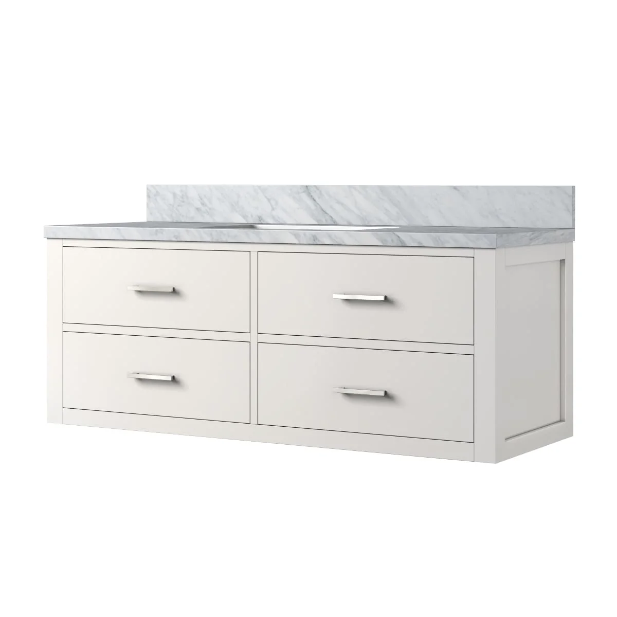 Castor Bath Vanity with Carrara Marble Top and Sink
