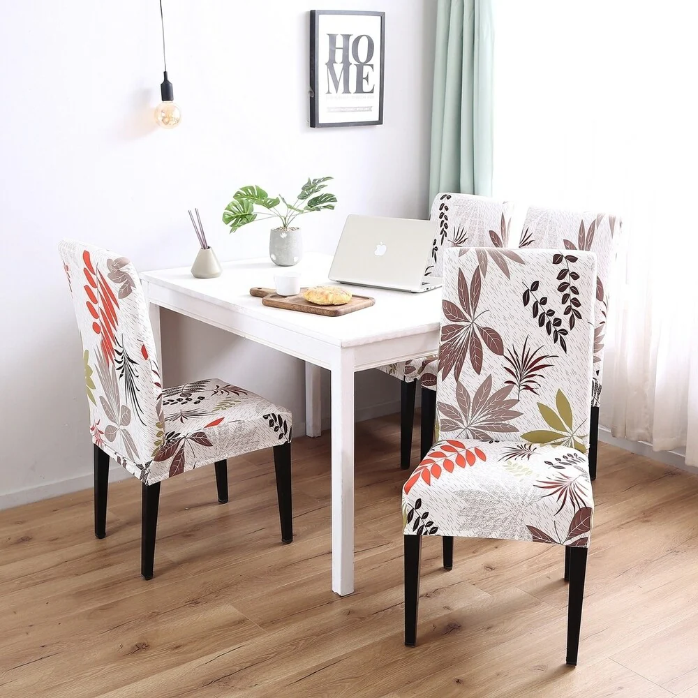 Elegant Polyester and Spandex Stretch Washable Dining Chair Slipcover